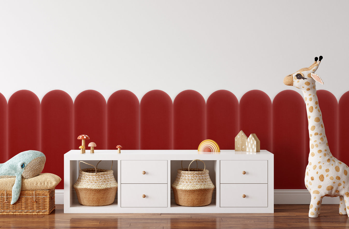Upholstered Panel Magic Velvet Red 20cm