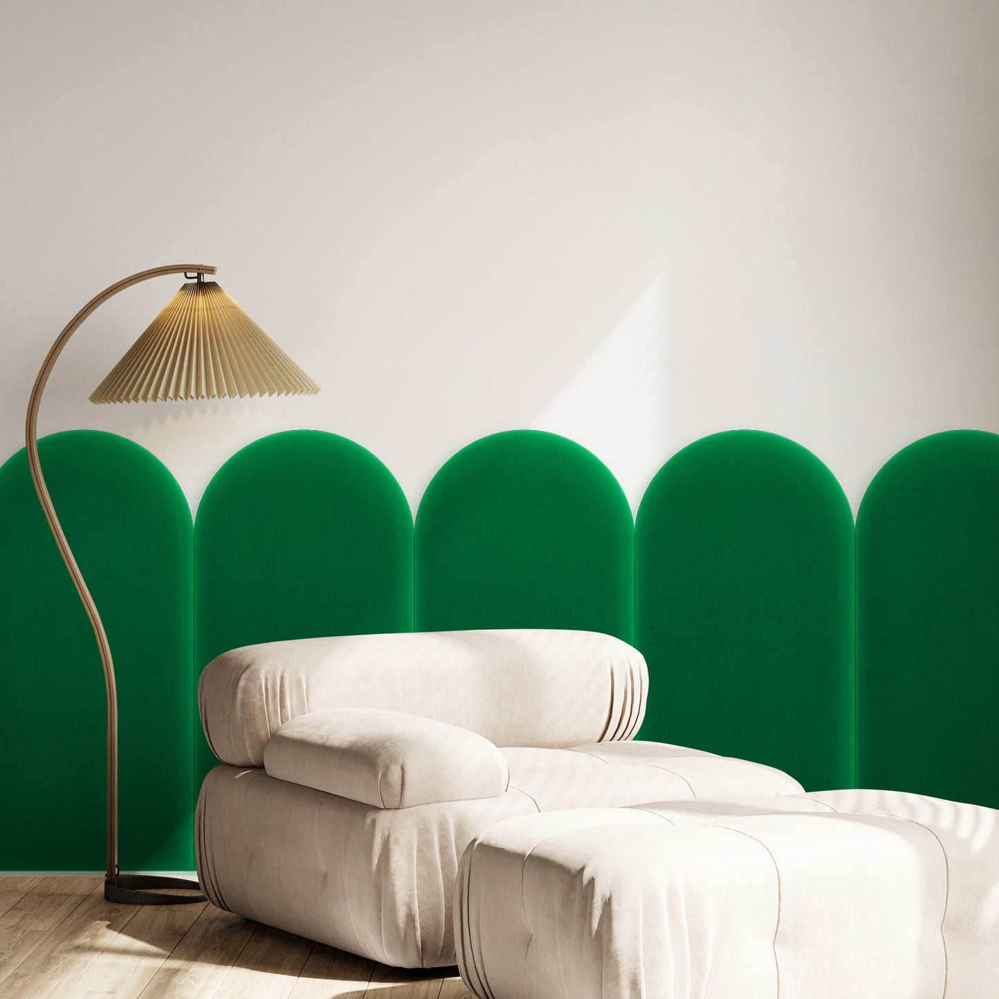 Upholstered Panel Magic Velvet Green 30cm
