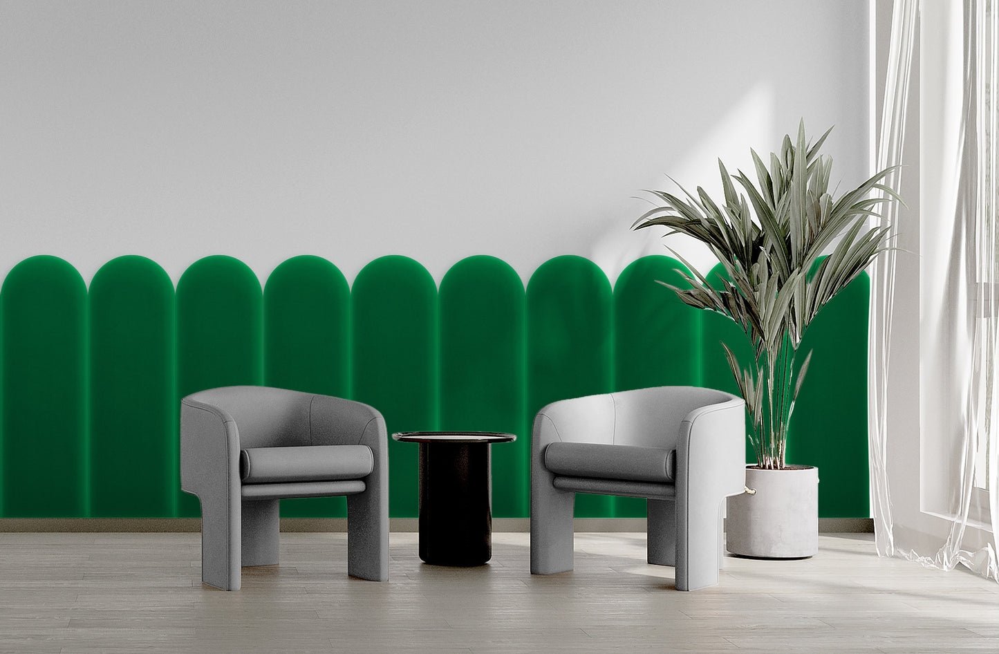 Upholstered Panel Magic Velvet Green 20cm