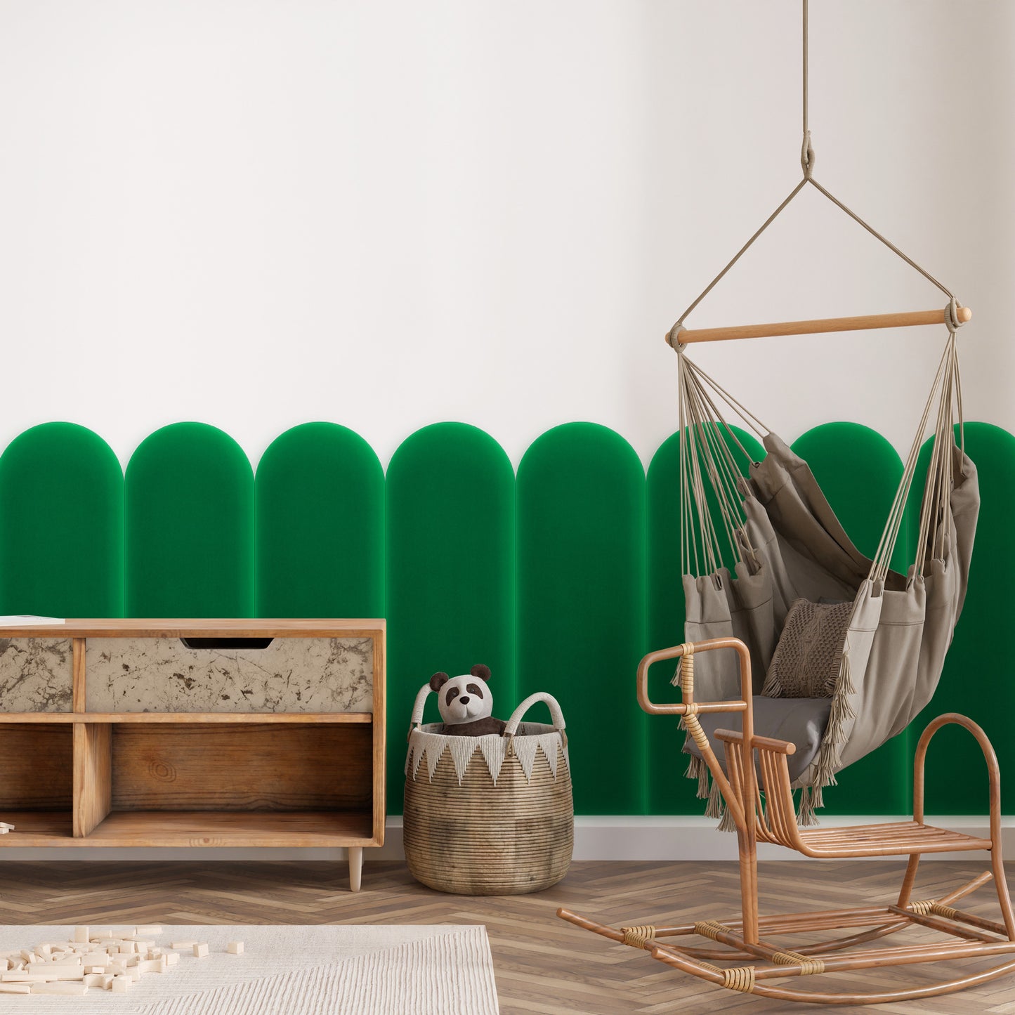 Upholstered Panel Magic Velvet Green 20cm