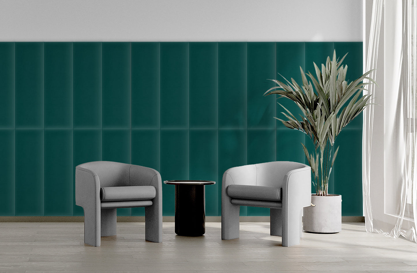 Upholstered Panel Magic Velvet Turquoise