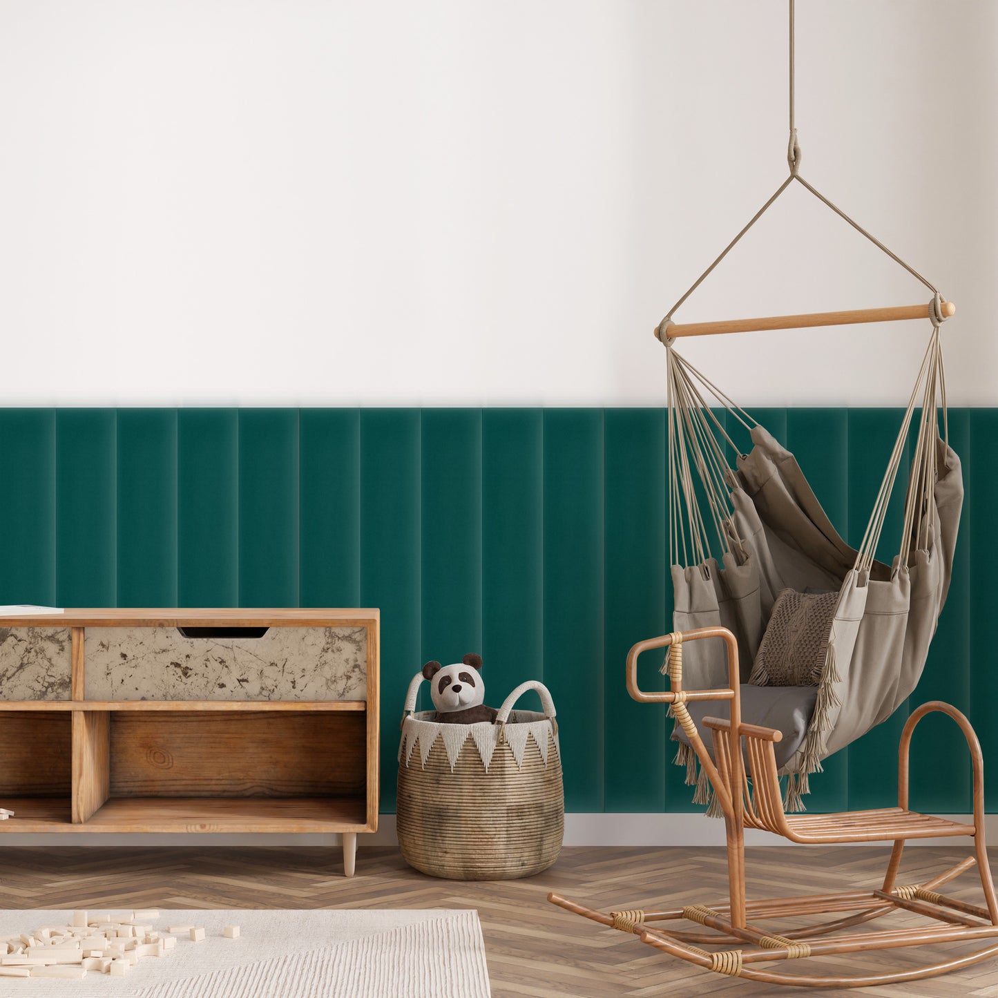 Upholstered Panel Magic Velvet Turquoise
