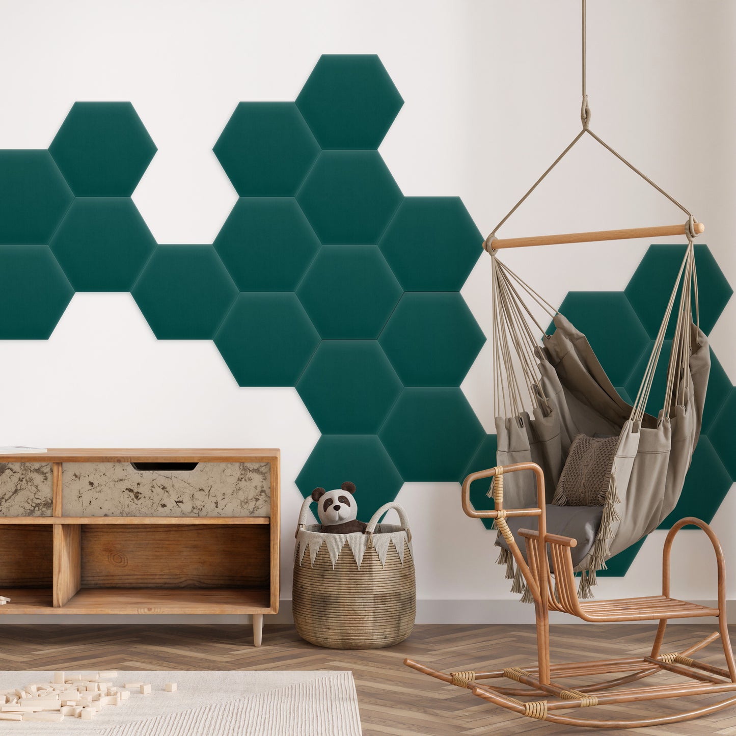 Upholstered Panel Magic Velvet Turquoise