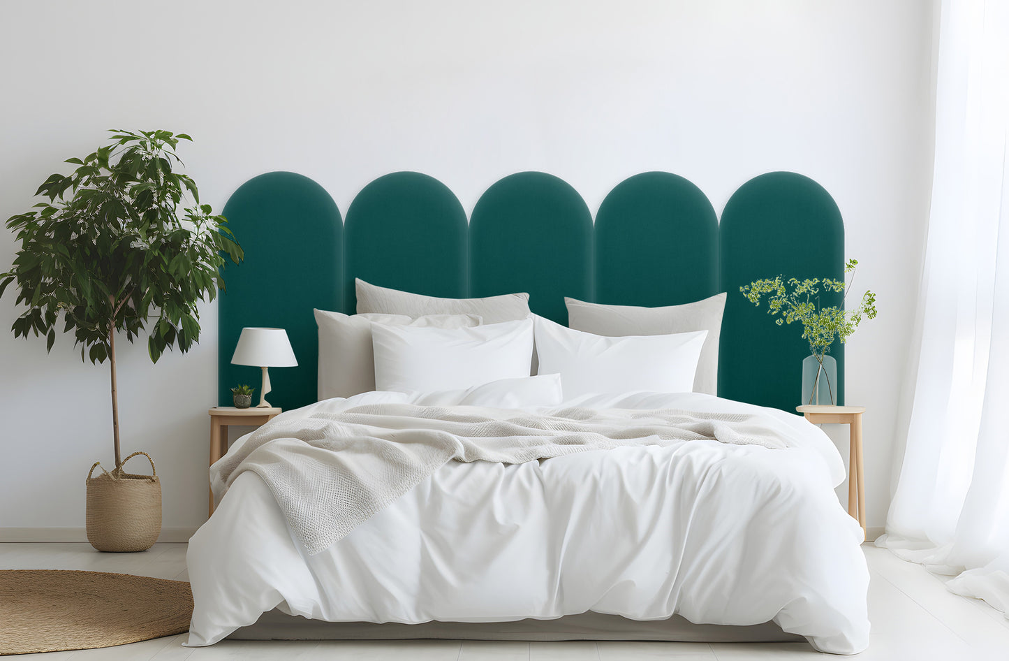 Upholstered Panel Magic Velvet Turquoise 30cm