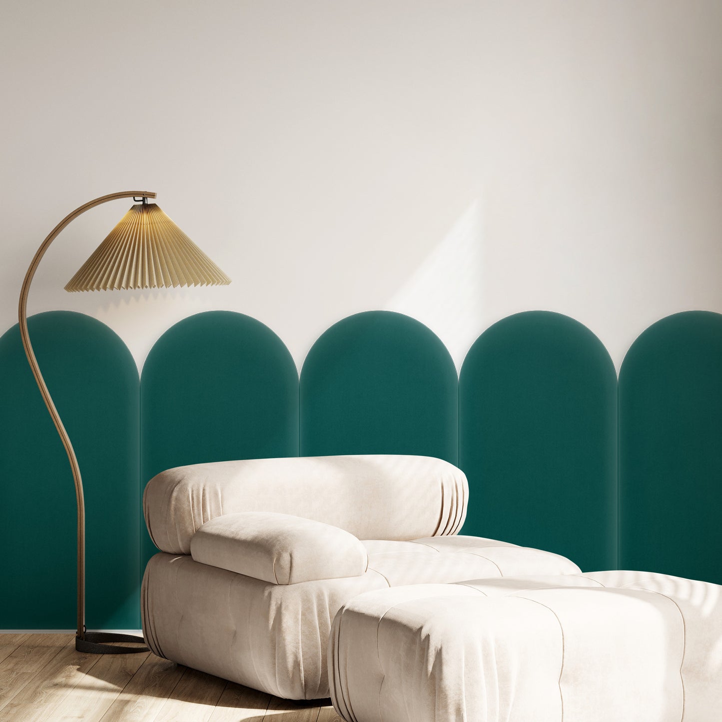 Upholstered Panel Magic Velvet Turquoise 30cm