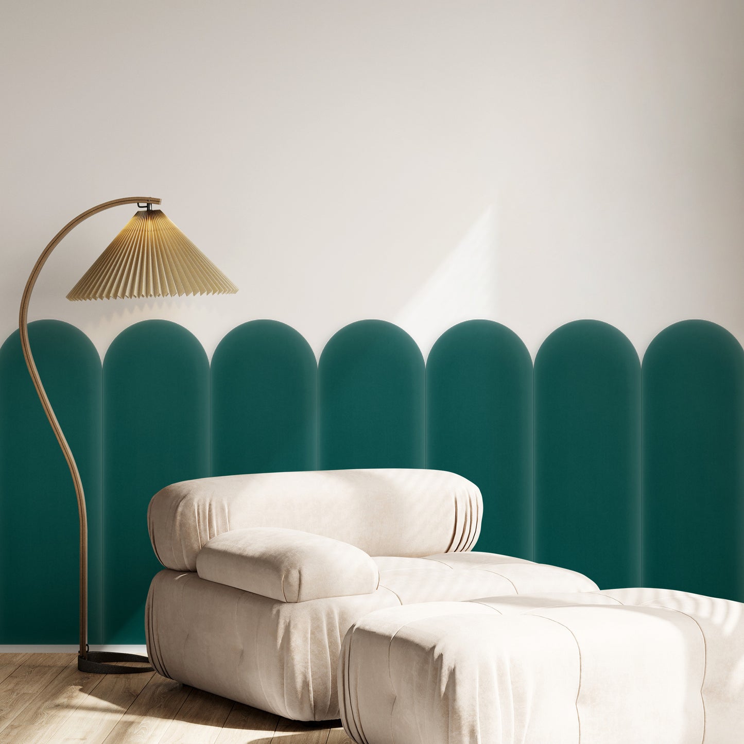 Upholstered Panel Magic Velvet Turquoise 20cm