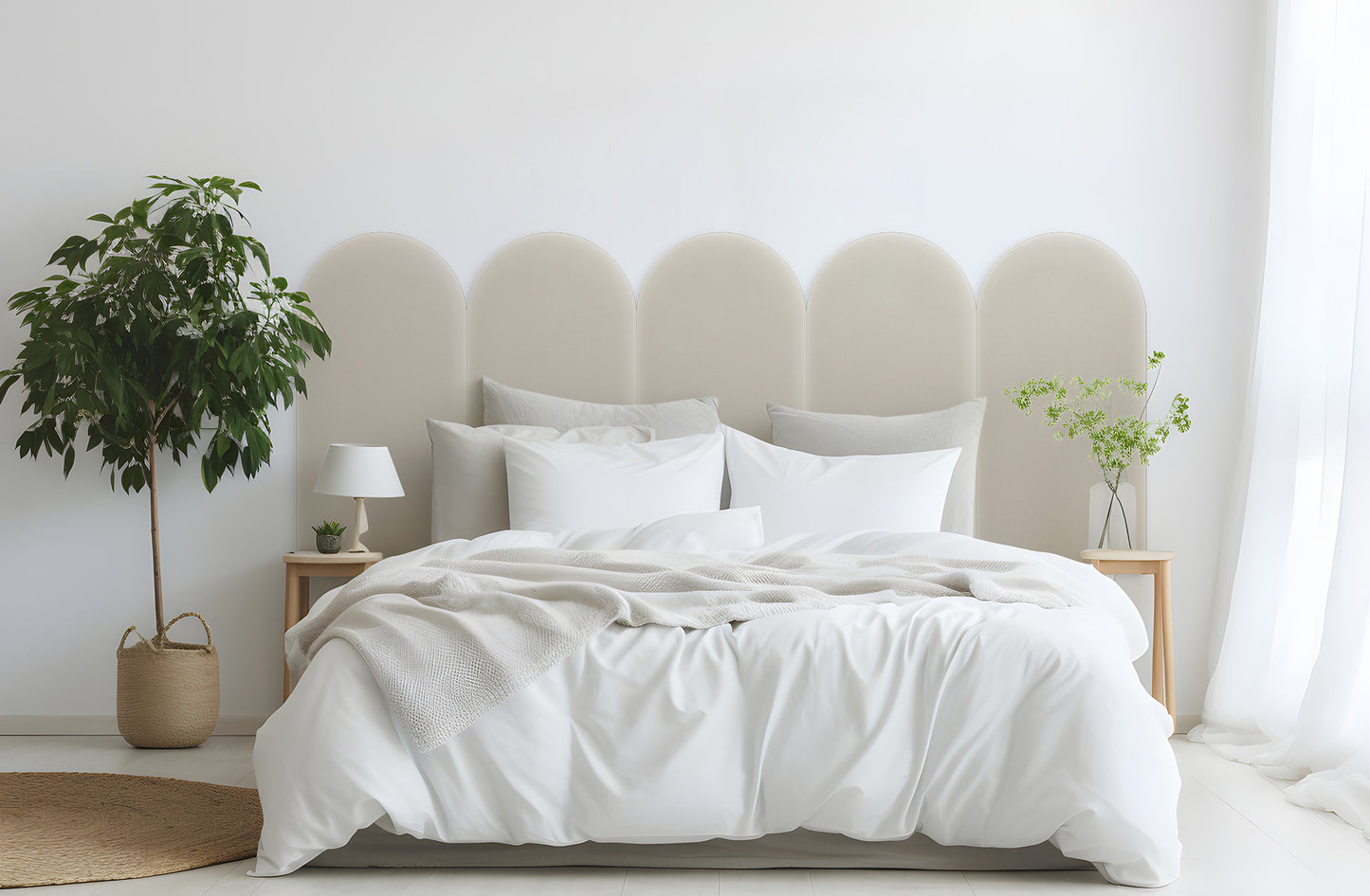 Upholstered Panel Magic Velvet Creamy 30cm