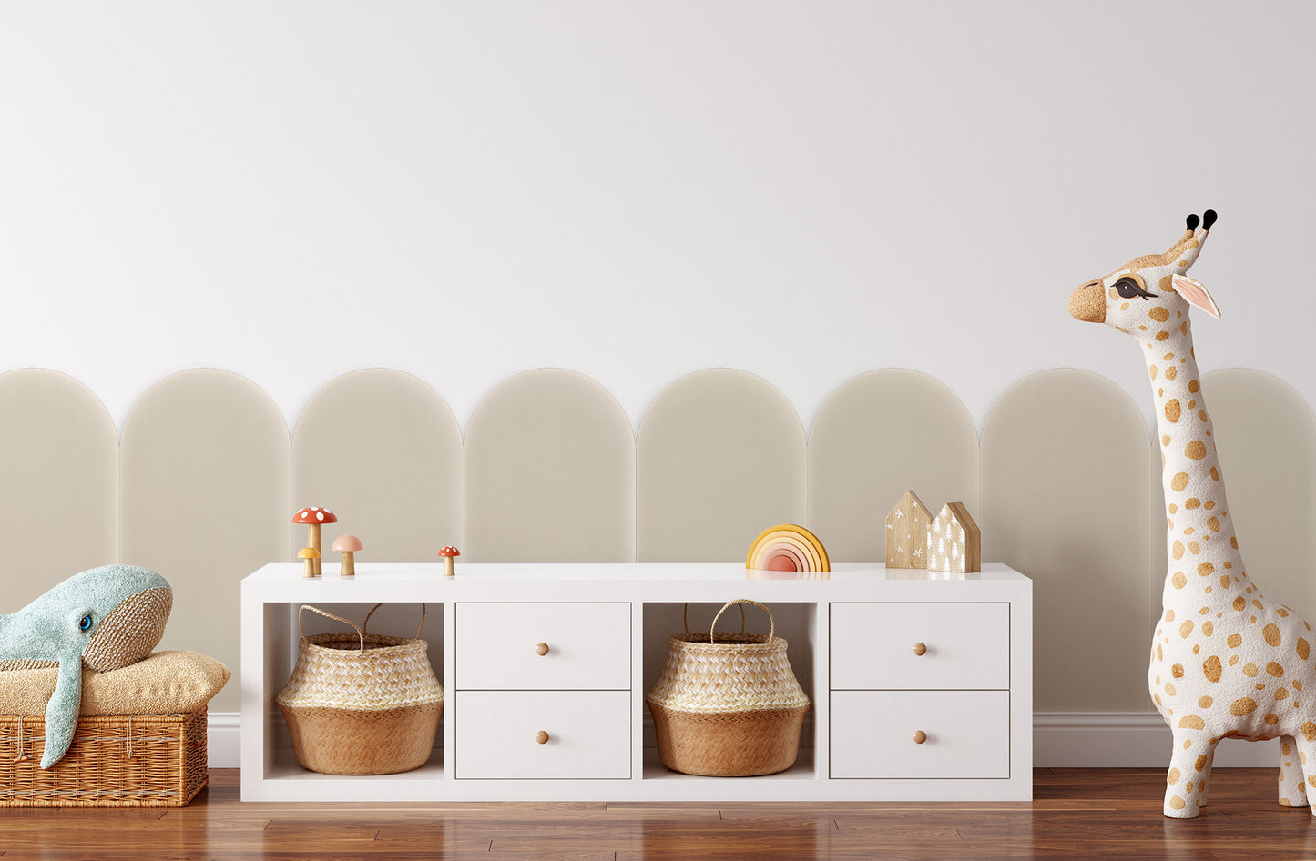 Upholstered Panel Magic Velvet Creamy 30cm