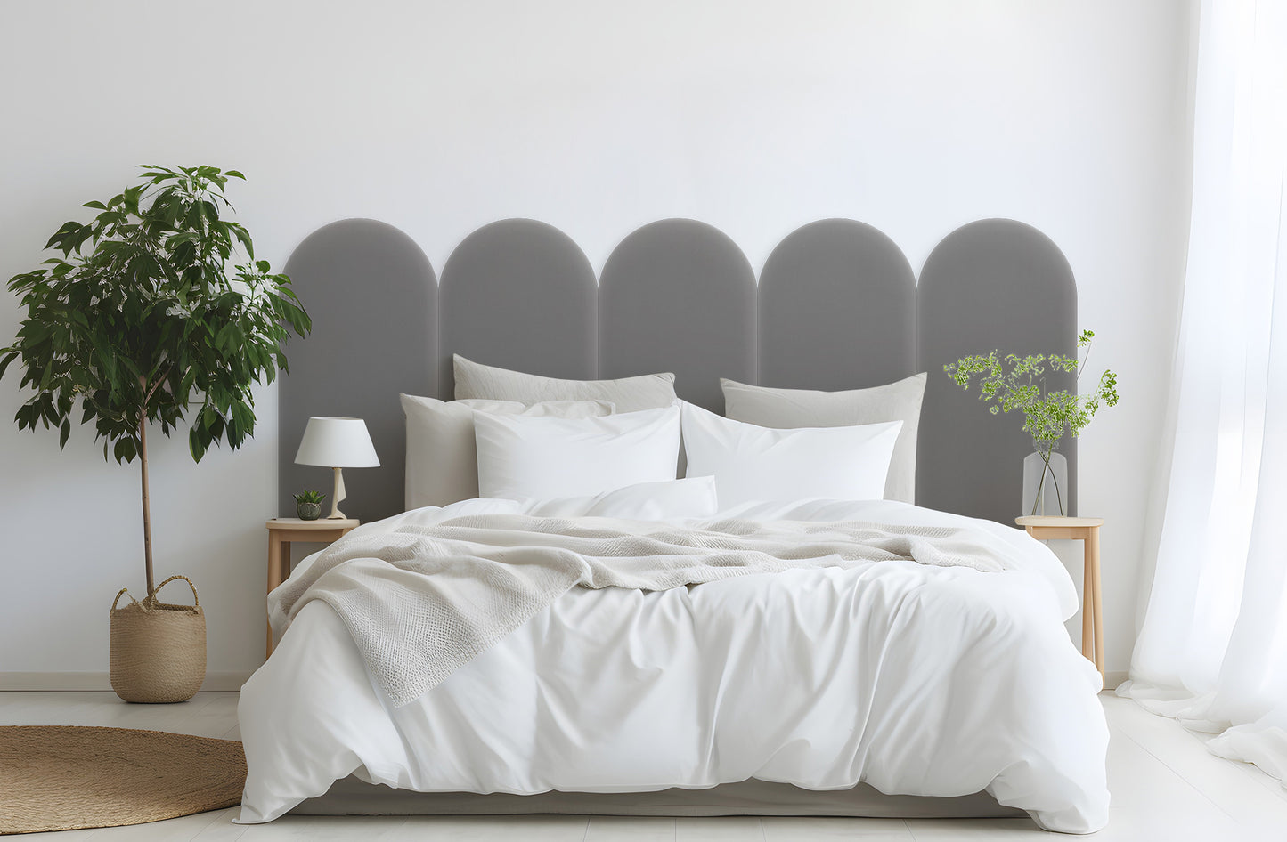 Upholstered Panel Magic Velvet Grey 30cm