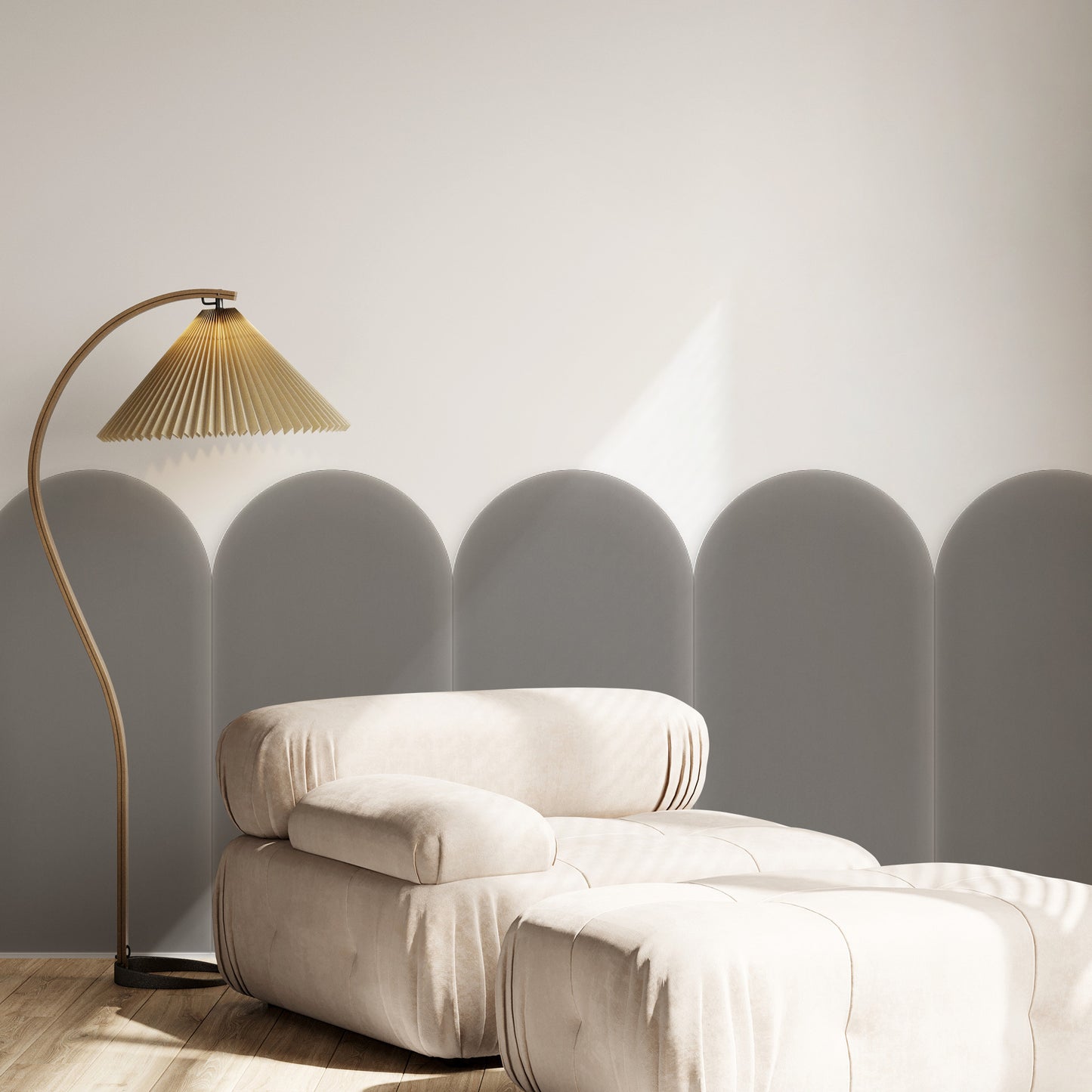 Upholstered Panel Magic Velvet Grey 30cm