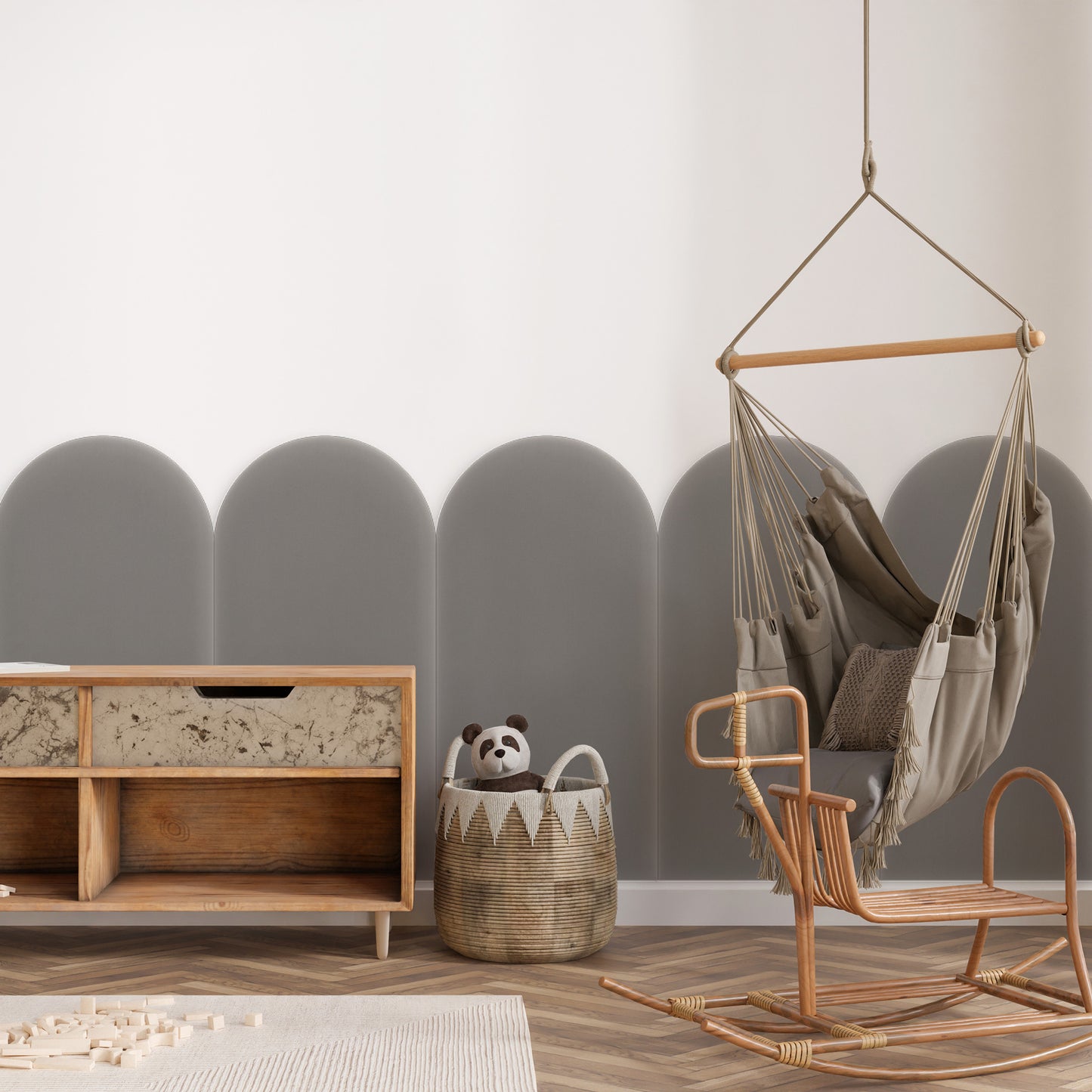 Upholstered Panel Magic Velvet Grey 30cm