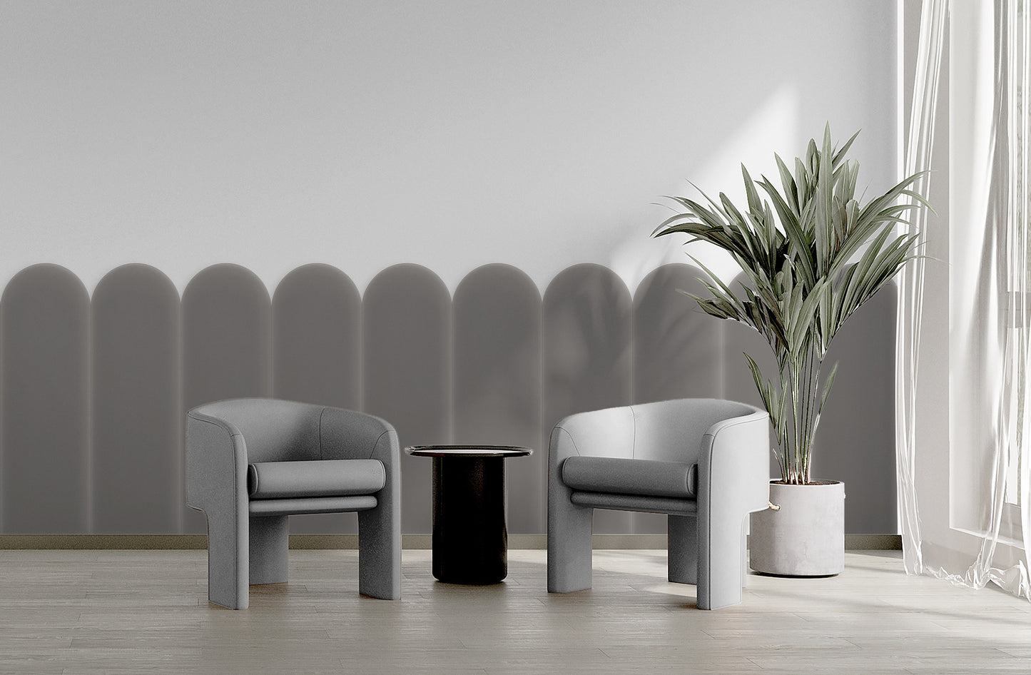 Upholstered Panel Magic Velvet Grey 20cm