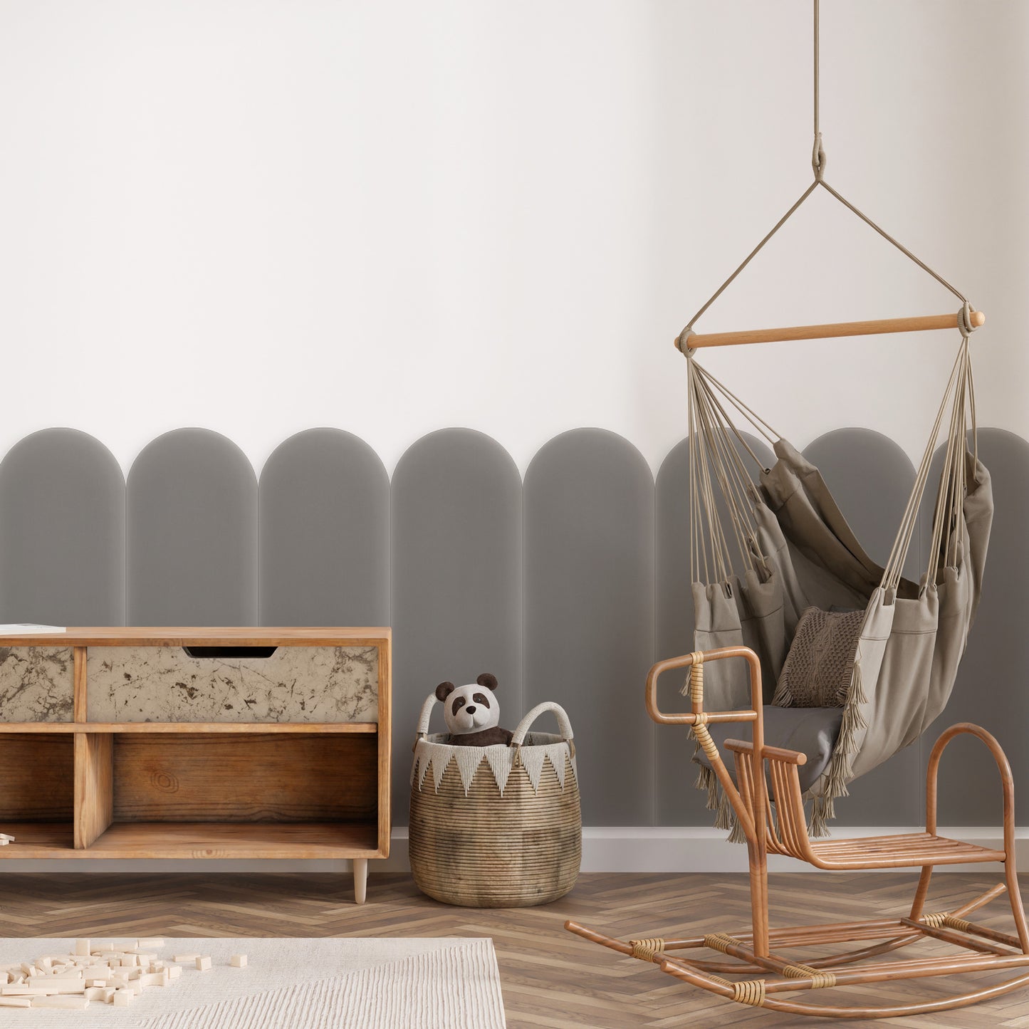 Upholstered Panel Magic Velvet Grey 20cm