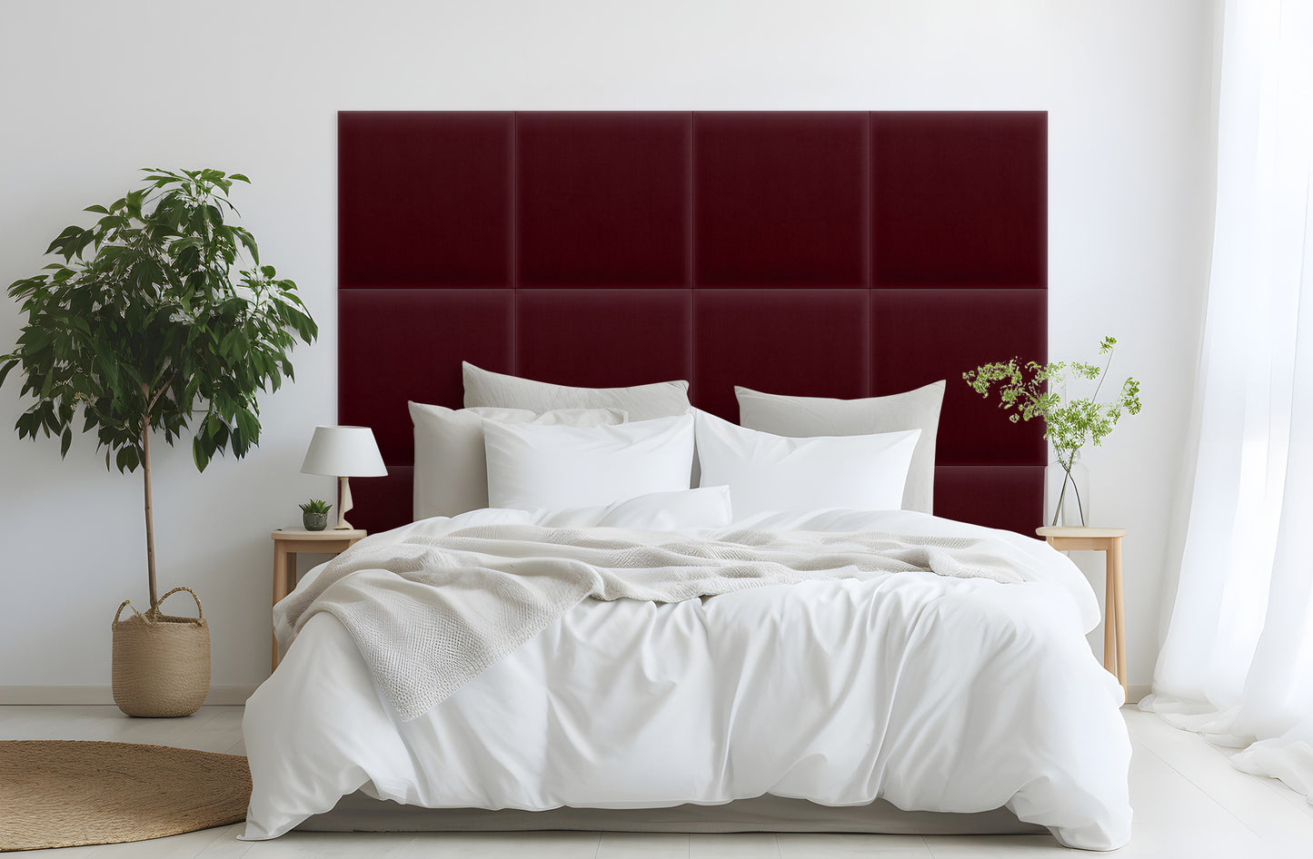 Upholstered Panel Magic Velvet Maroon