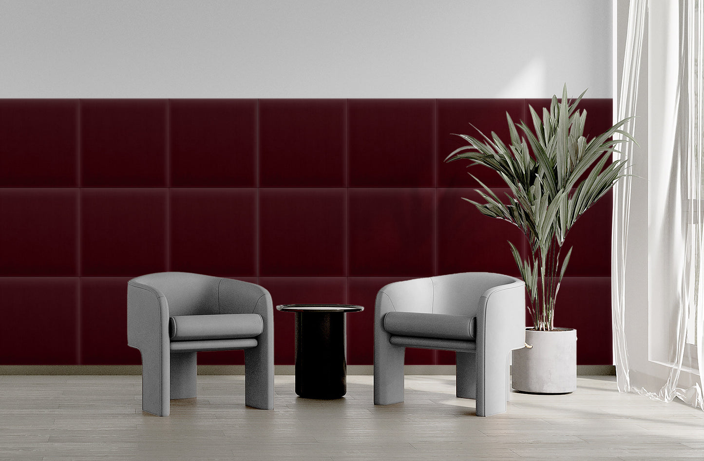 Upholstered Panel Magic Velvet Maroon