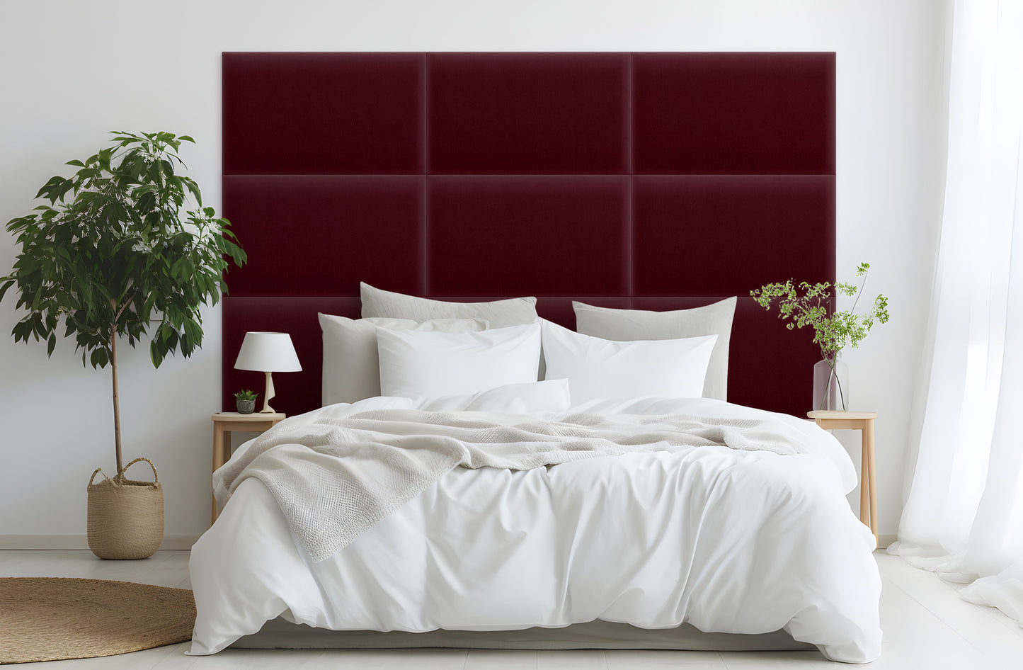 Upholstered Panel Magic Velvet Maroon