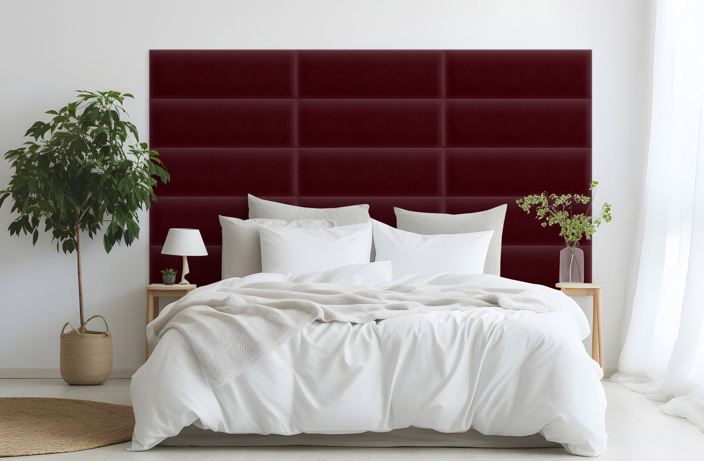 Upholstered Panel Magic Velvet Maroon