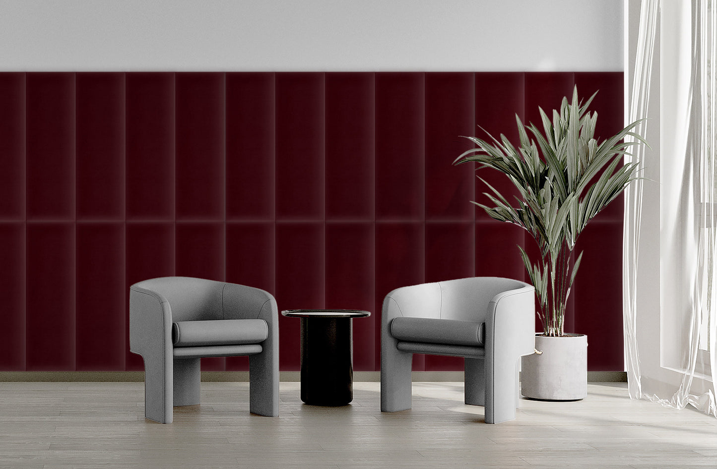 Upholstered Panel Magic Velvet Maroon