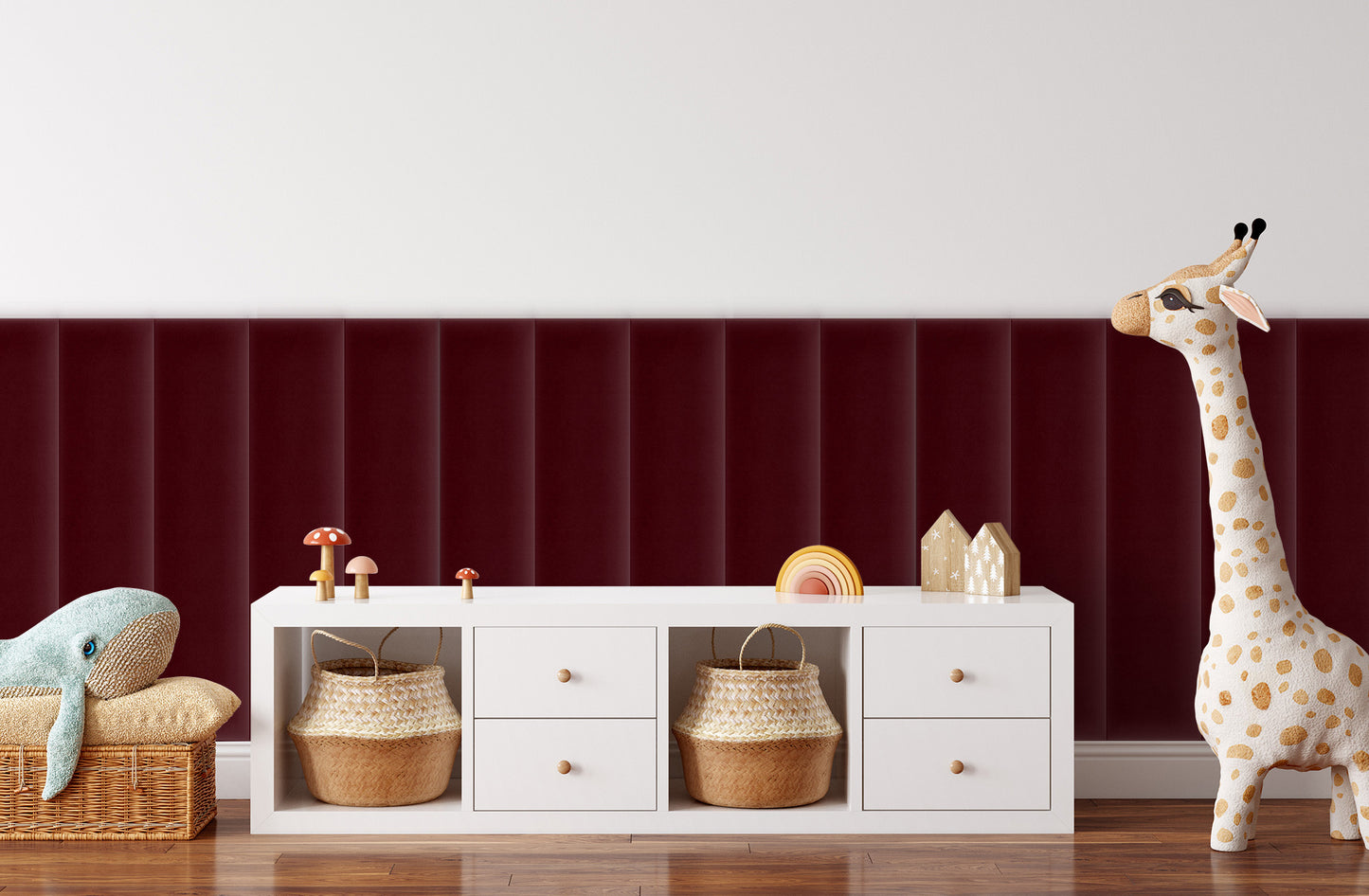 Upholstered Panel Magic Velvet Maroon