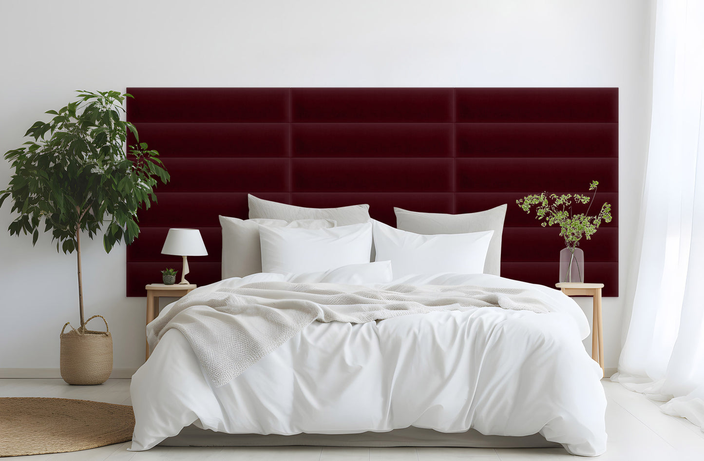 Upholstered Panel Magic Velvet Maroon