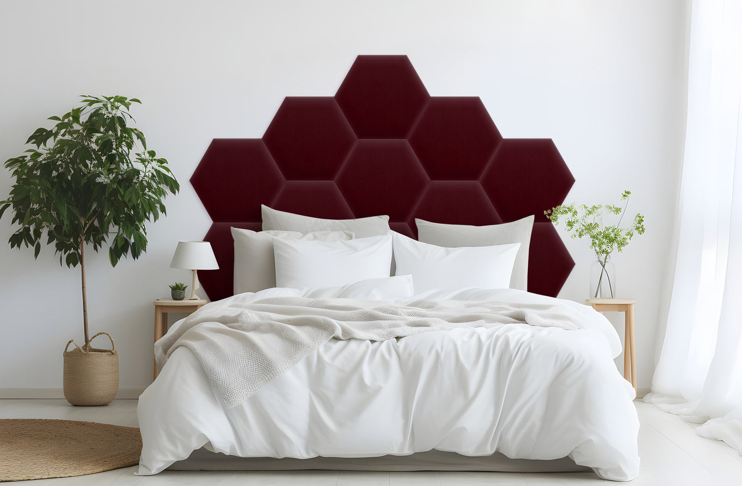 Upholstered Panel Magic Velvet Maroon