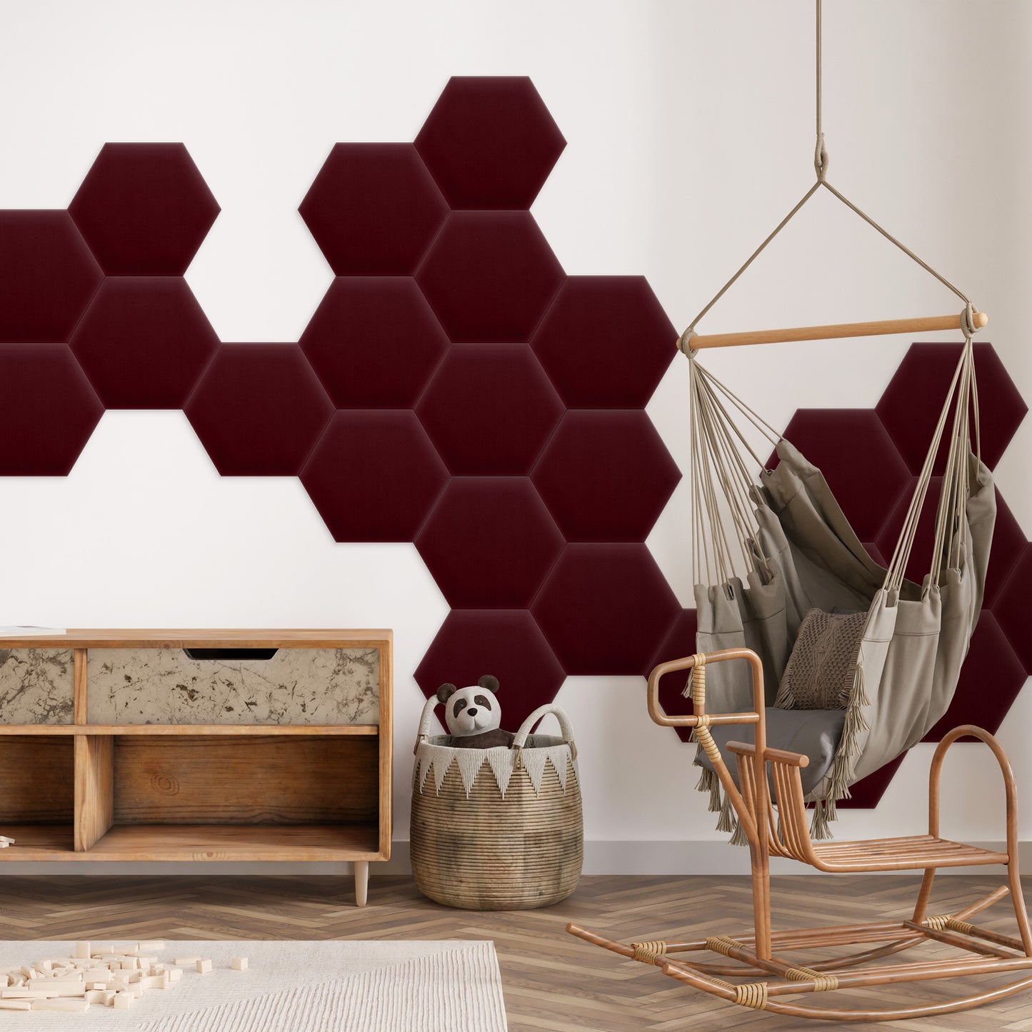 Upholstered Panel Magic Velvet Maroon
