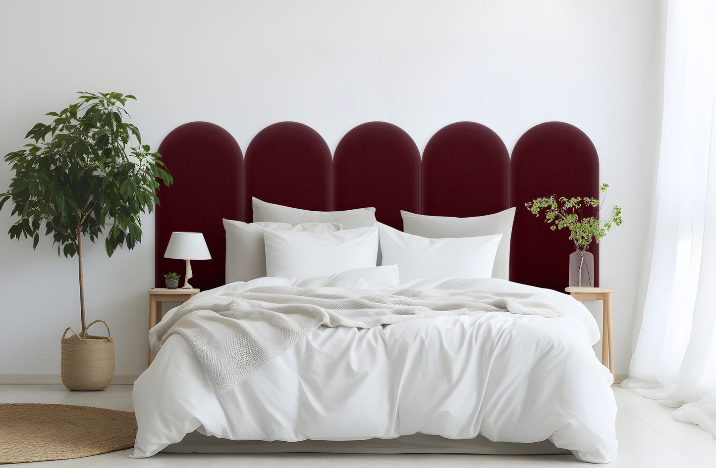 Upholstered Panel Magic Velvet Maroon 30cm