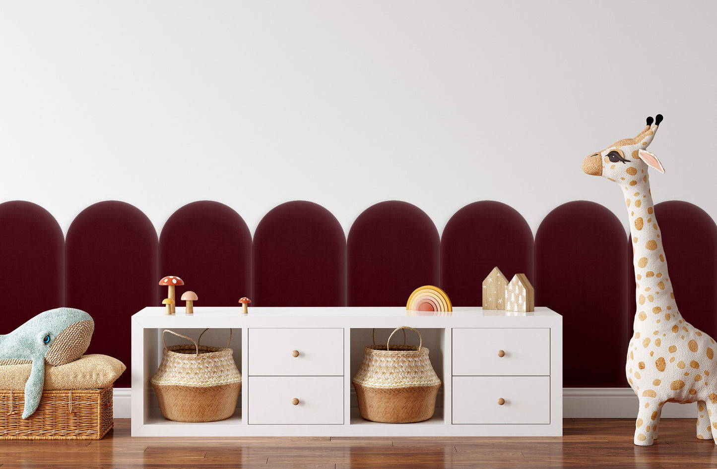 Upholstered Panel Magic Velvet Maroon 30cm