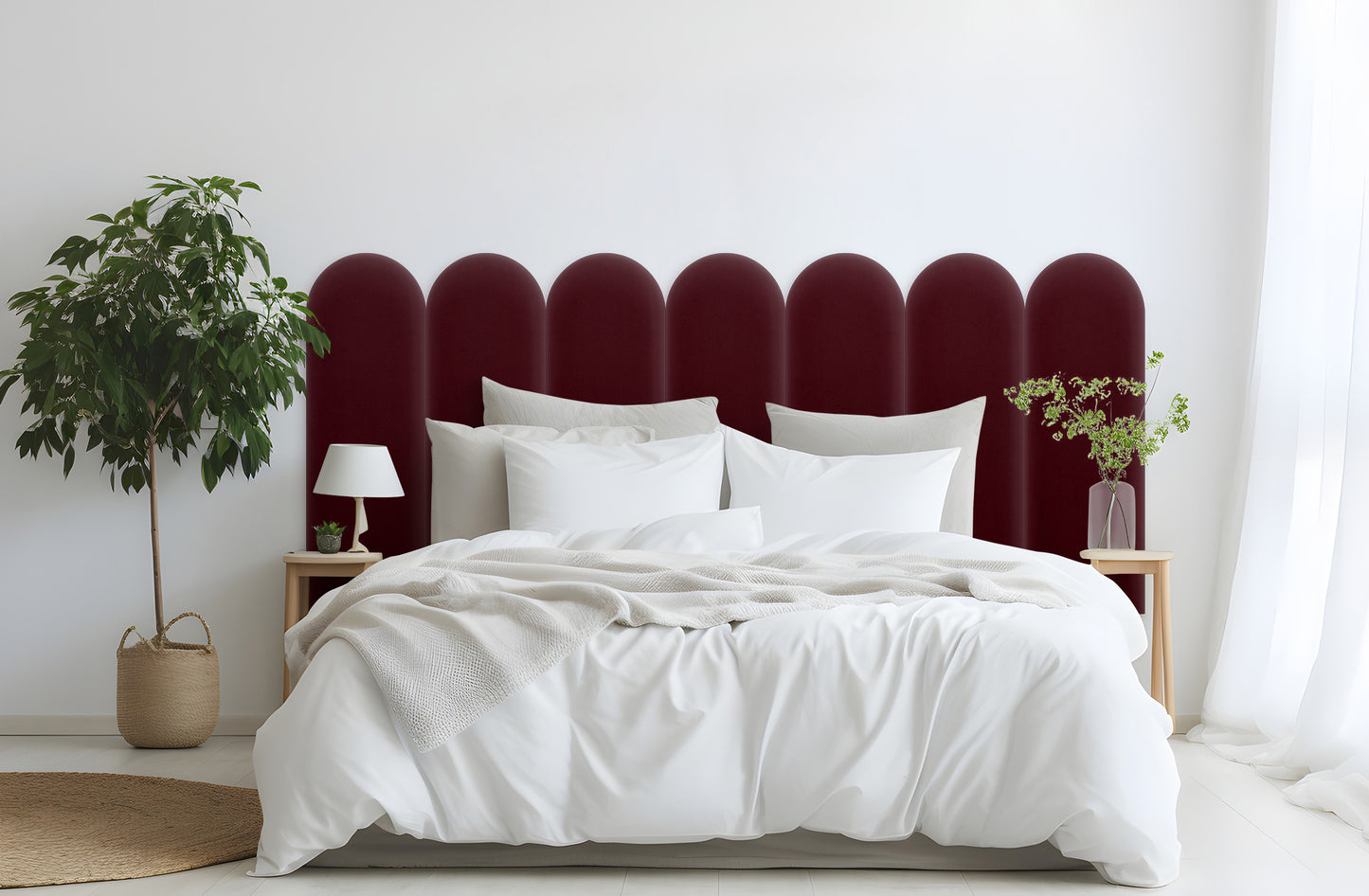 Upholstered Panel Magic Velvet Maroon 20cm