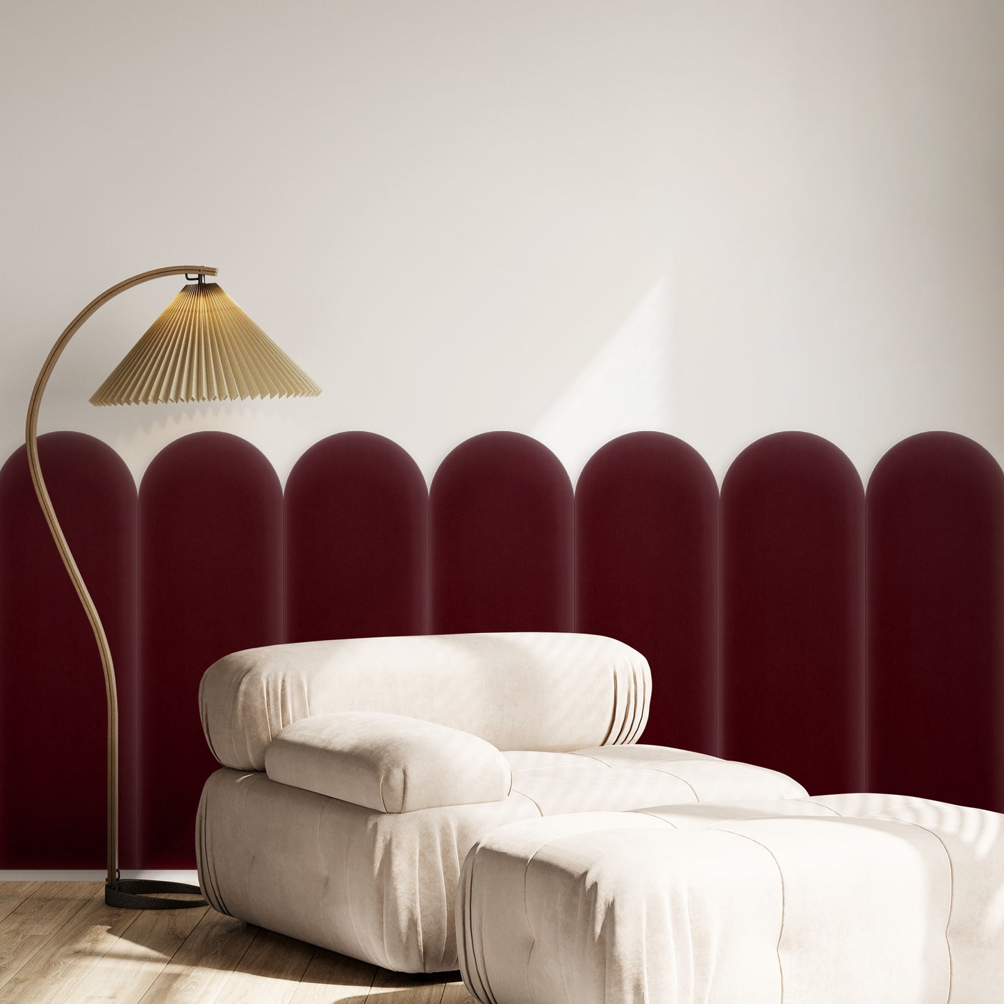Upholstered Panel Magic Velvet Maroon 20cm