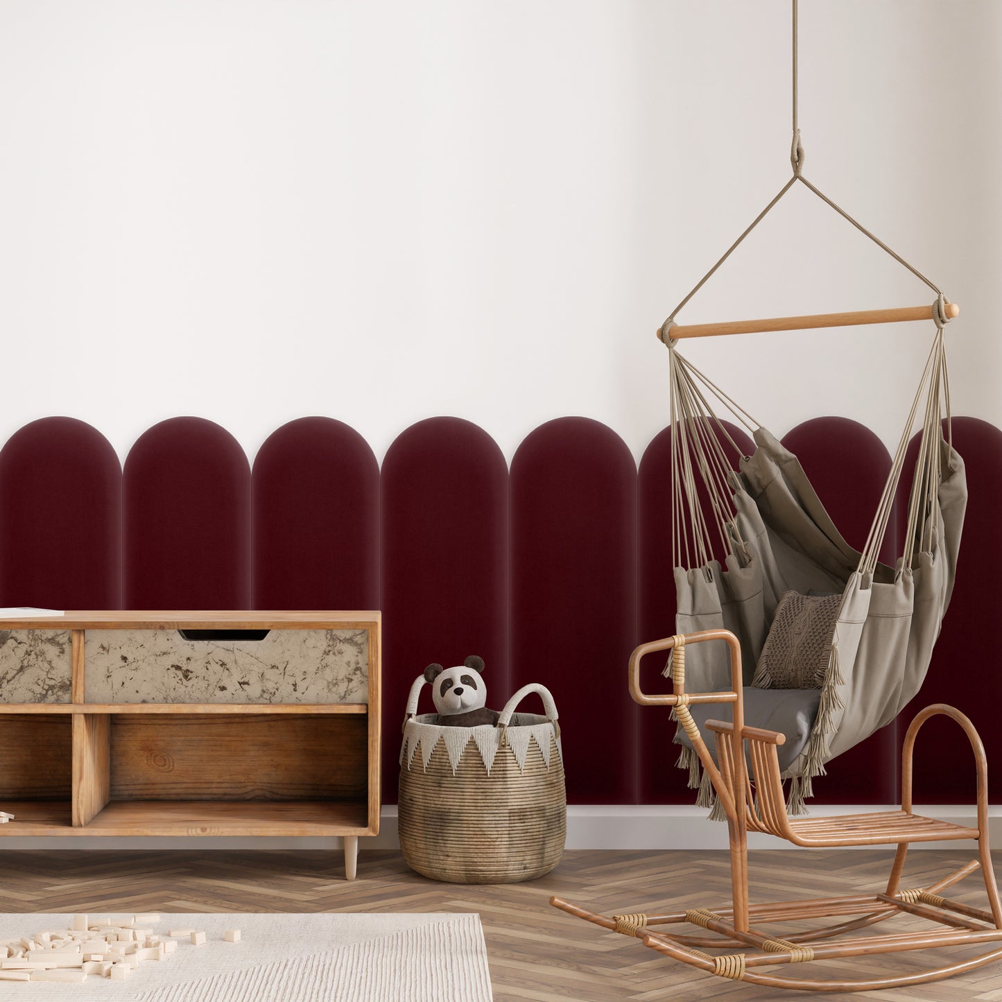 Upholstered Panel Magic Velvet Maroon 20cm