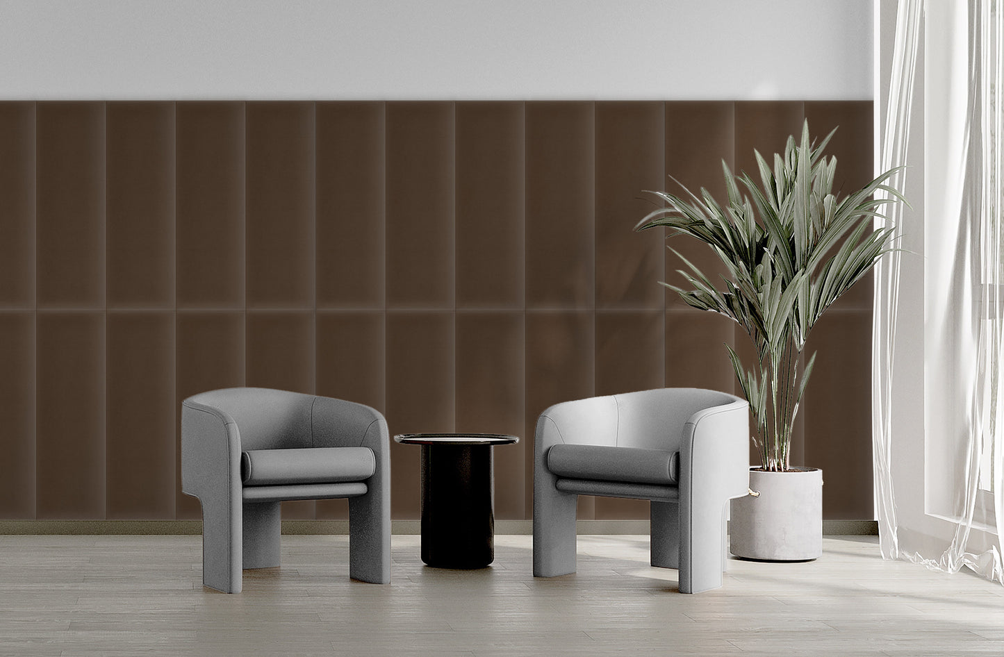 Upholstered Panel Magic Velvet Brown