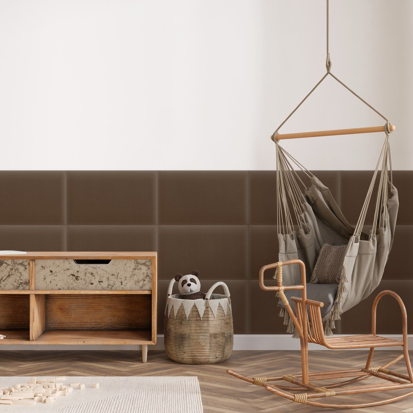 Upholstered Panel Magic Velvet Brown