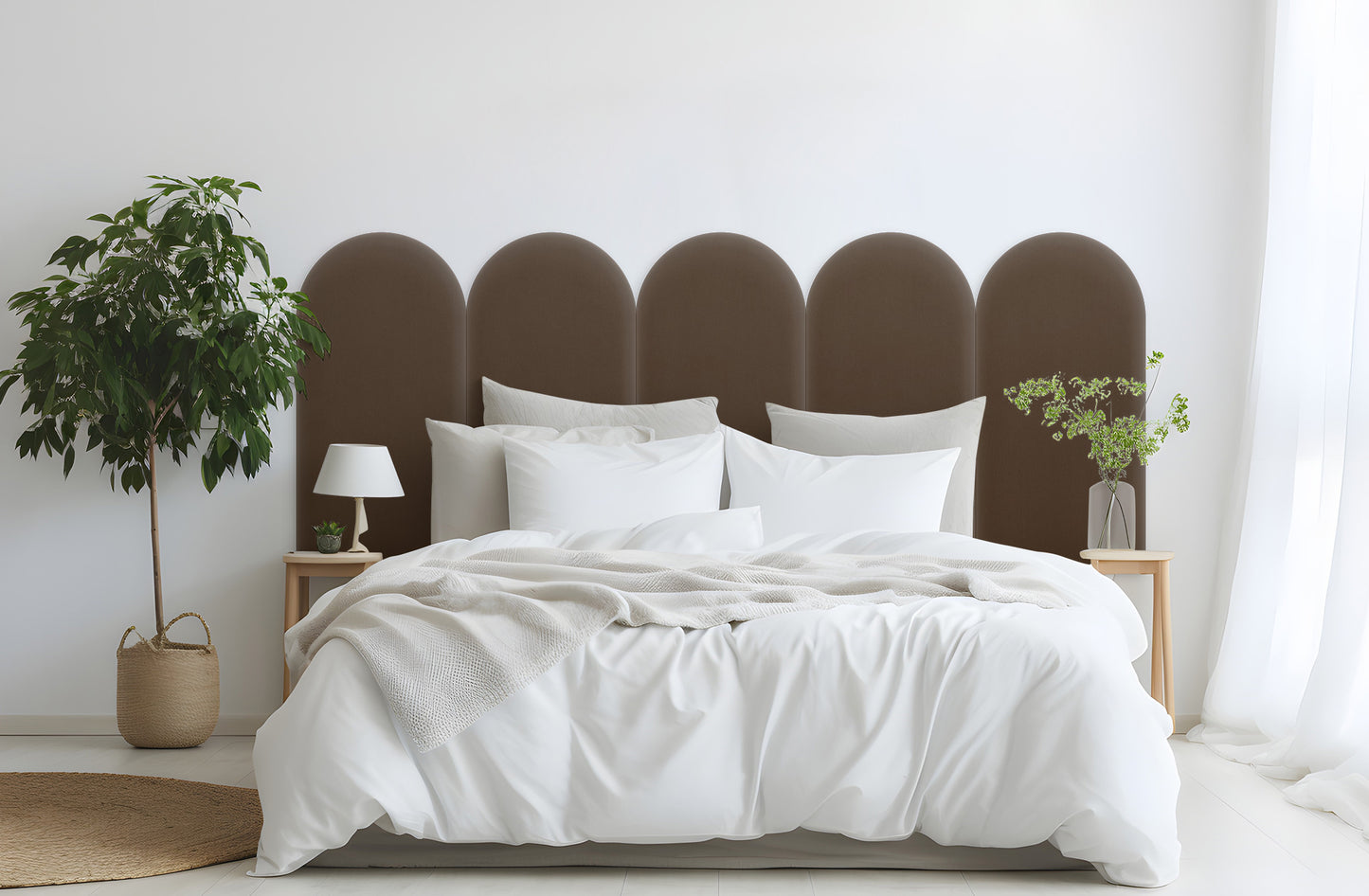 Upholstered Panel Magic Velvet Brown 30cm