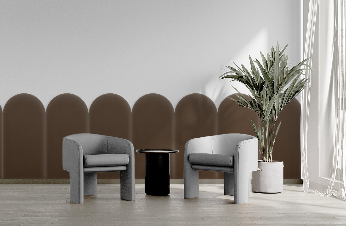 Upholstered Panel Magic Velvet Brown 30cm