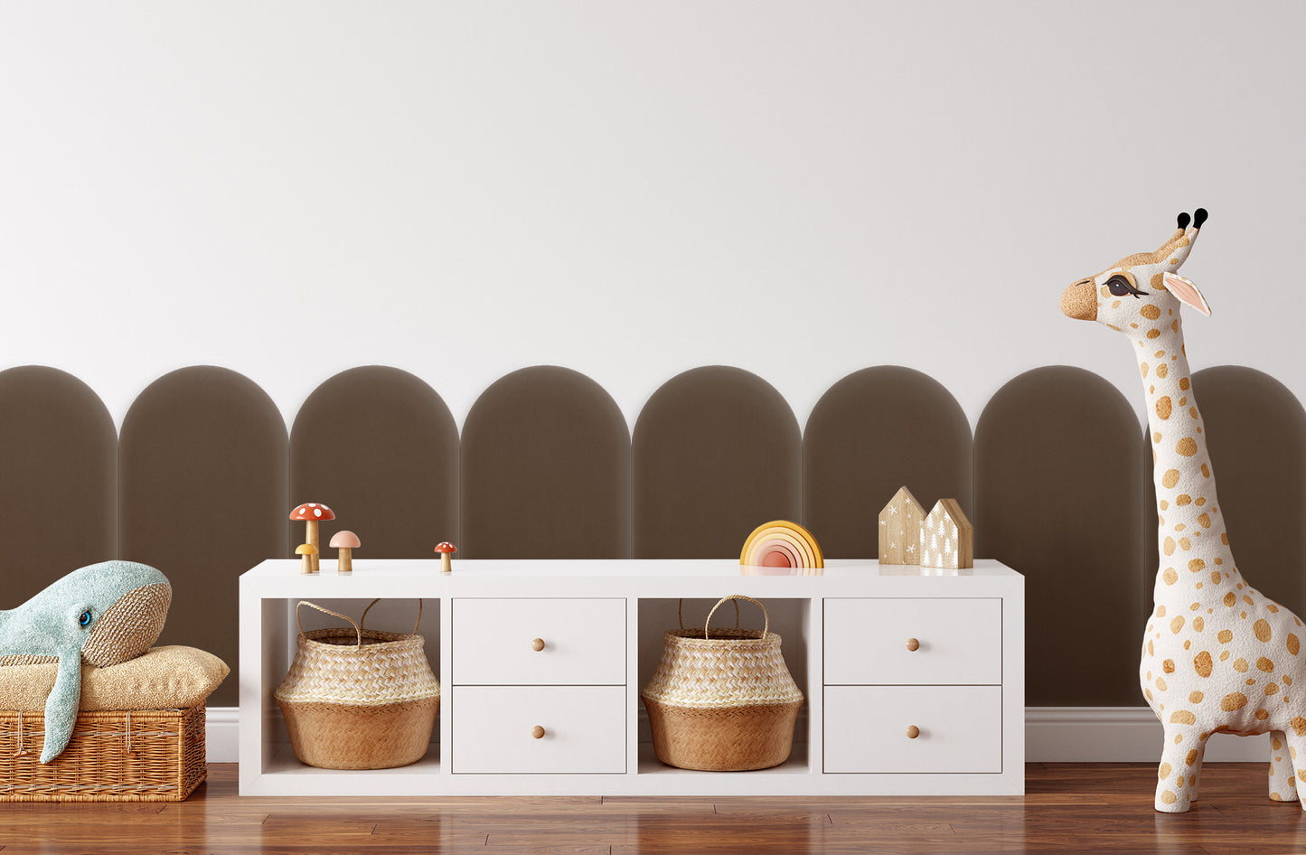 Upholstered Panel Magic Velvet Brown 30cm