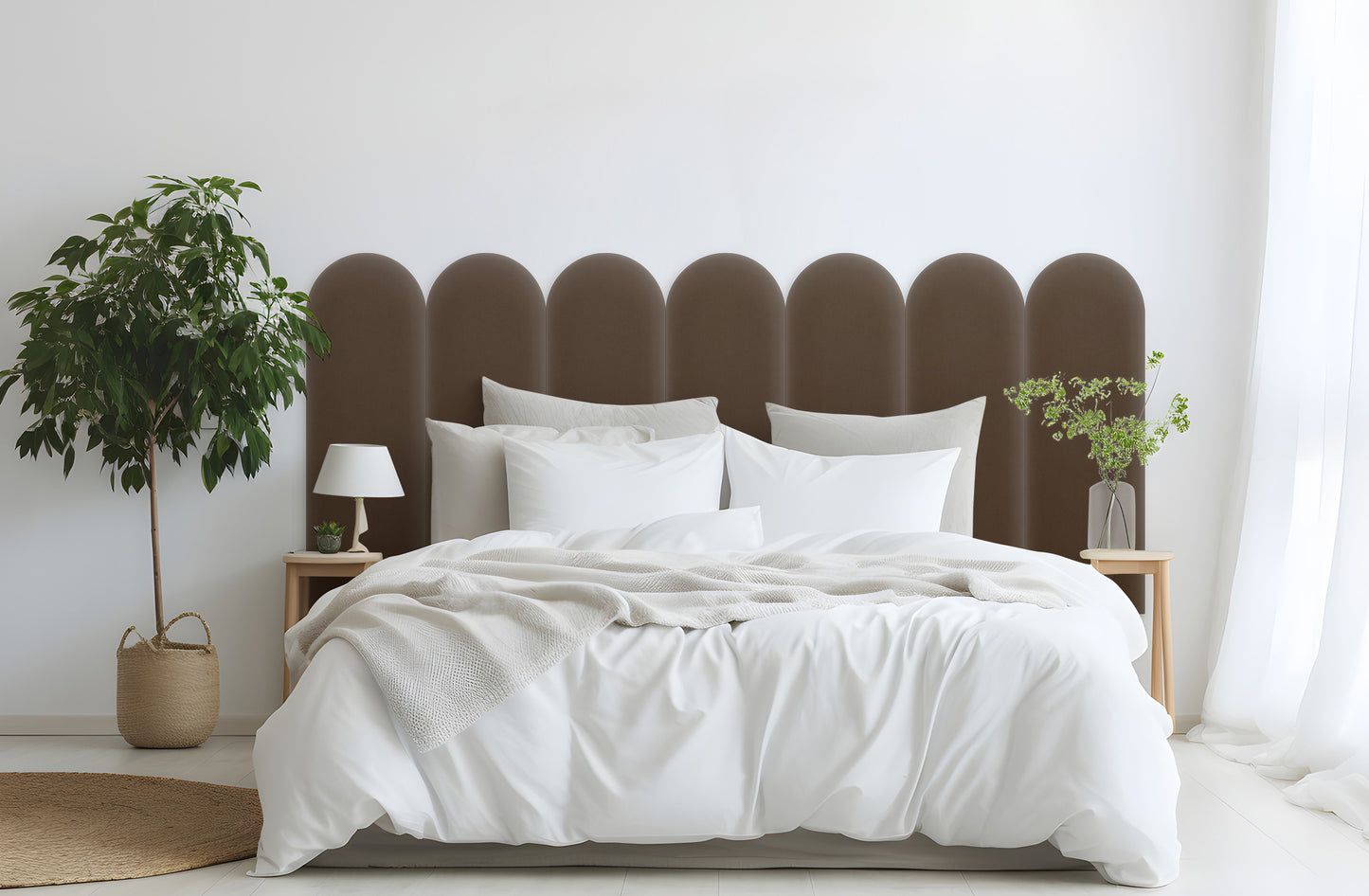 Upholstered Panel Magic Velvet Brown 20cm