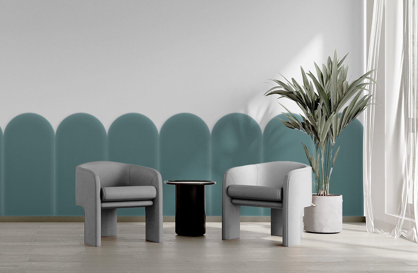 Upholstered Panel Magic Velvet Azure 30cm