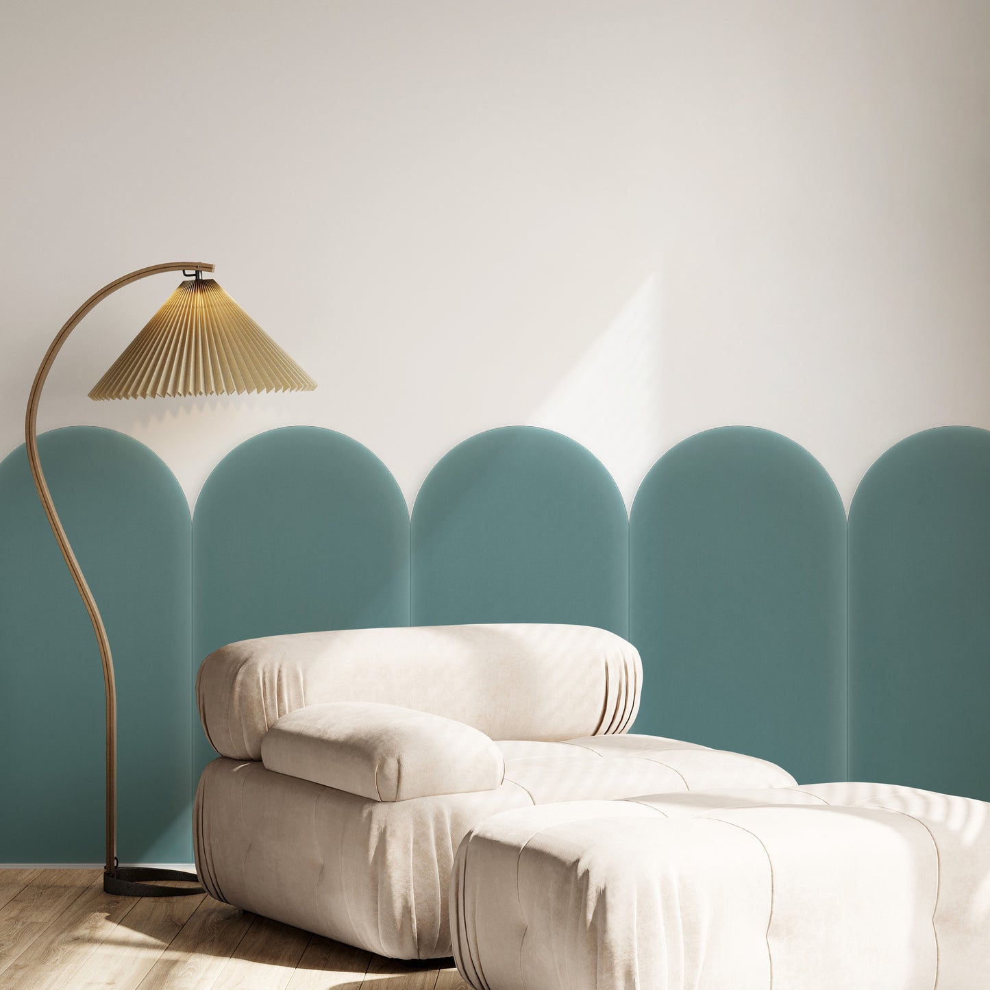 Upholstered Panel Magic Velvet Azure 30cm