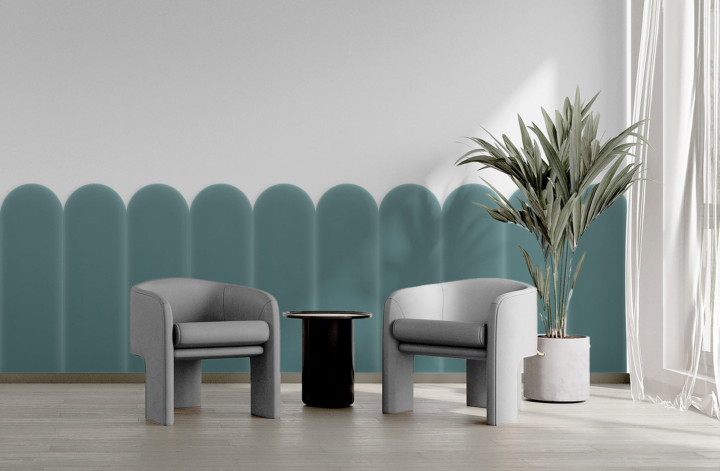 Upholstered Panel Magic Velvet Azure 20cm