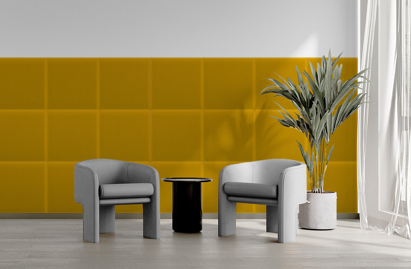 Upholstered Panel Magic Velvet Yellow
