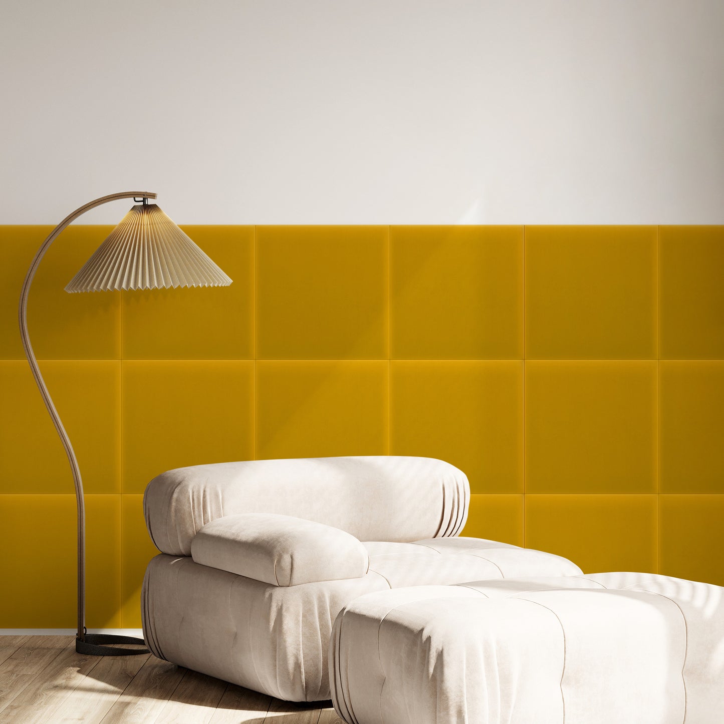 Upholstered Panel Magic Velvet Yellow