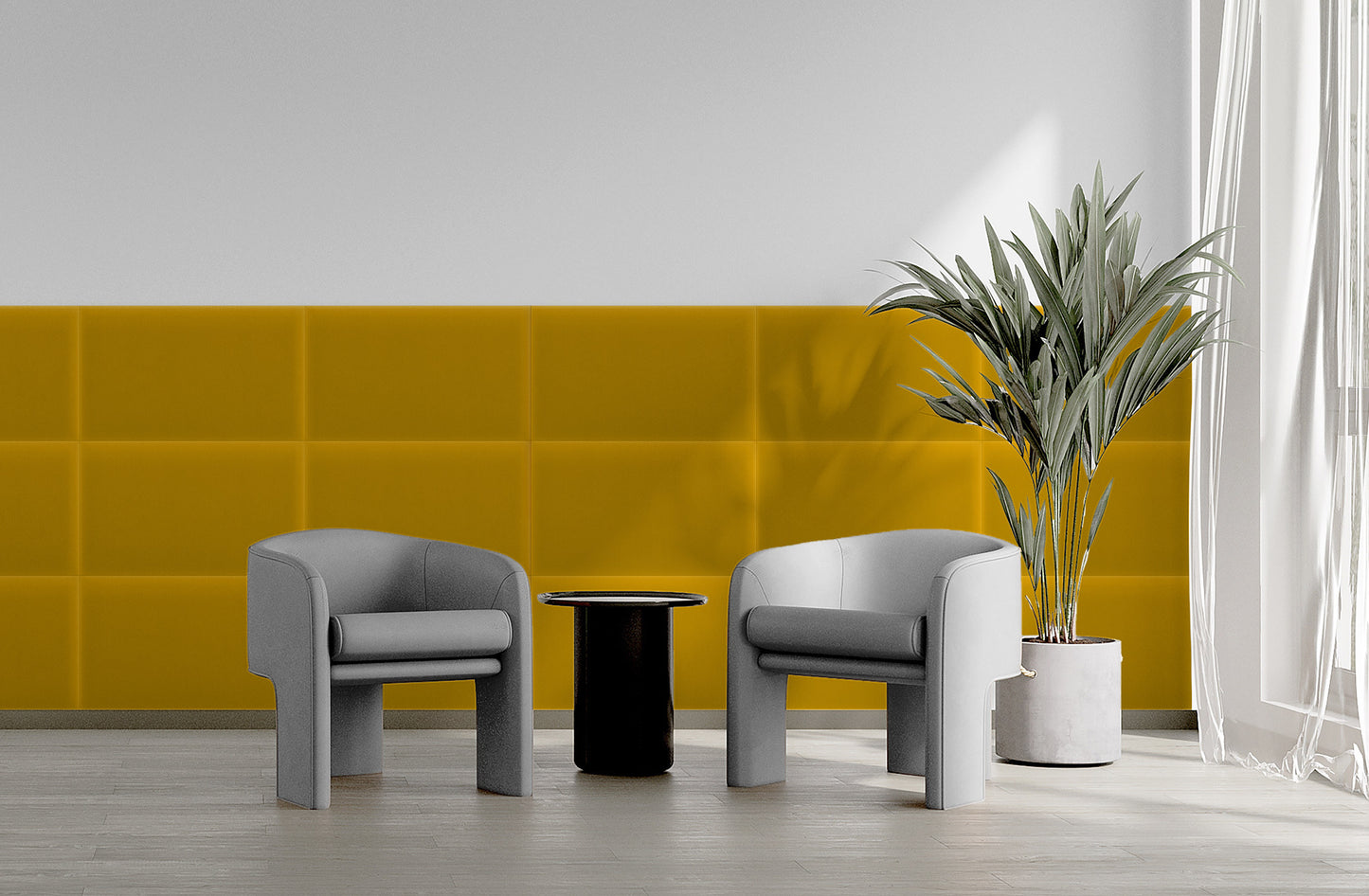 Upholstered Panel Magic Velvet Yellow