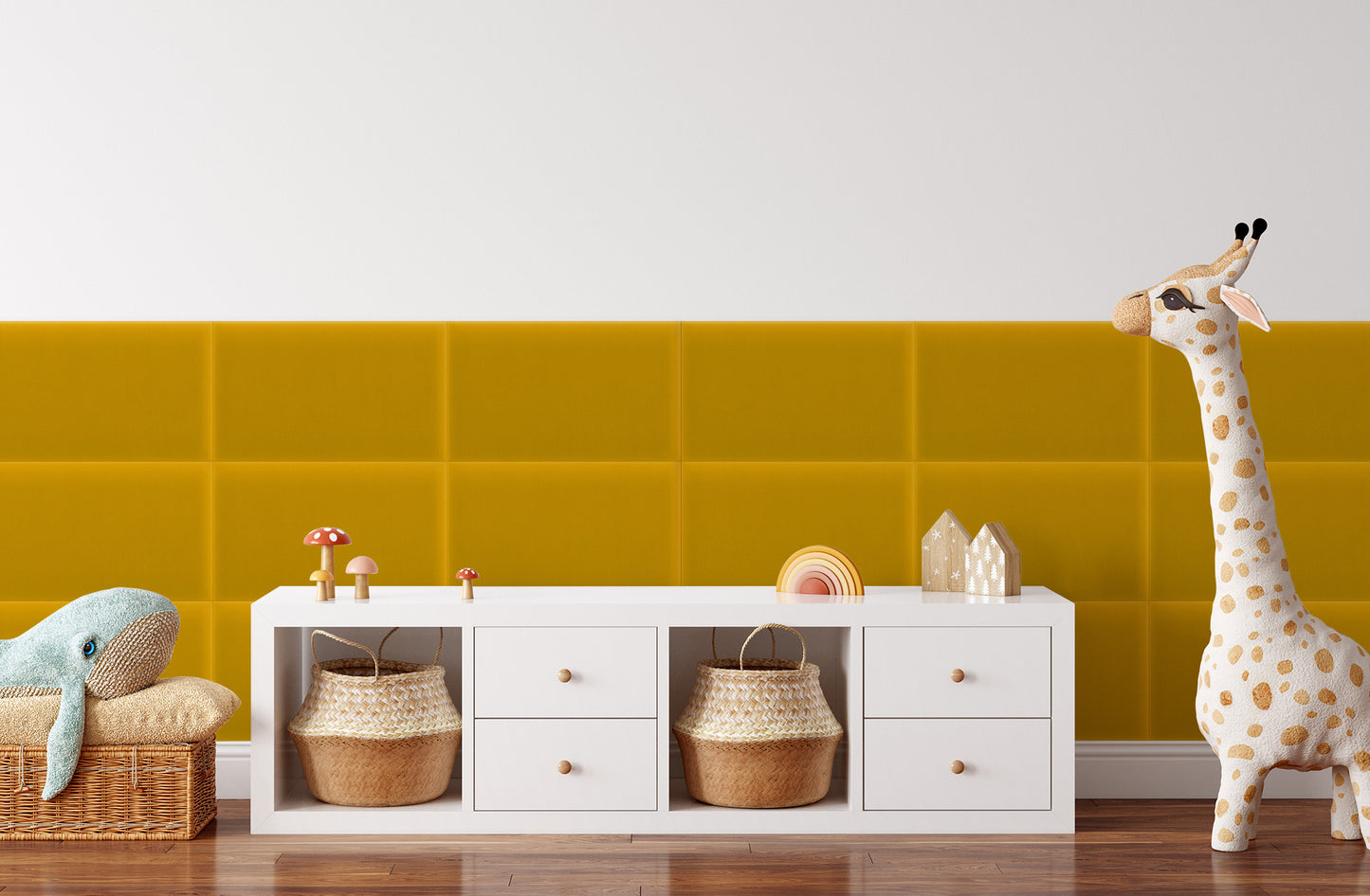 Upholstered Panel Magic Velvet Yellow