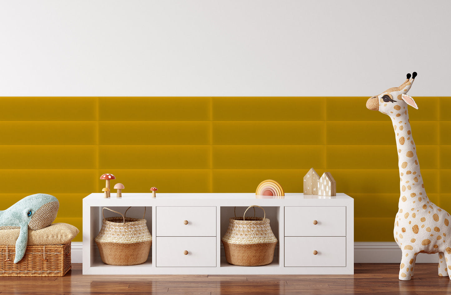 Upholstered Panel Magic Velvet Yellow