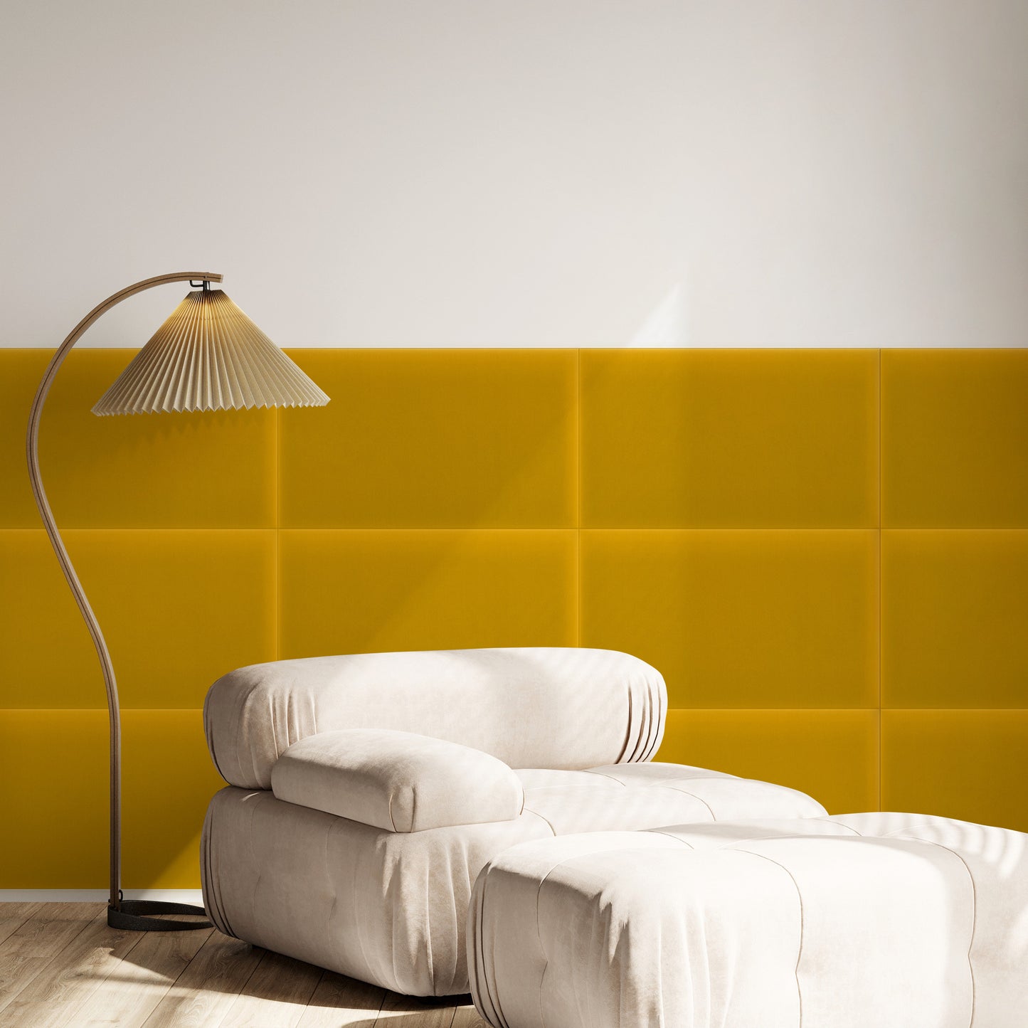 Upholstered Panel Magic Velvet Yellow