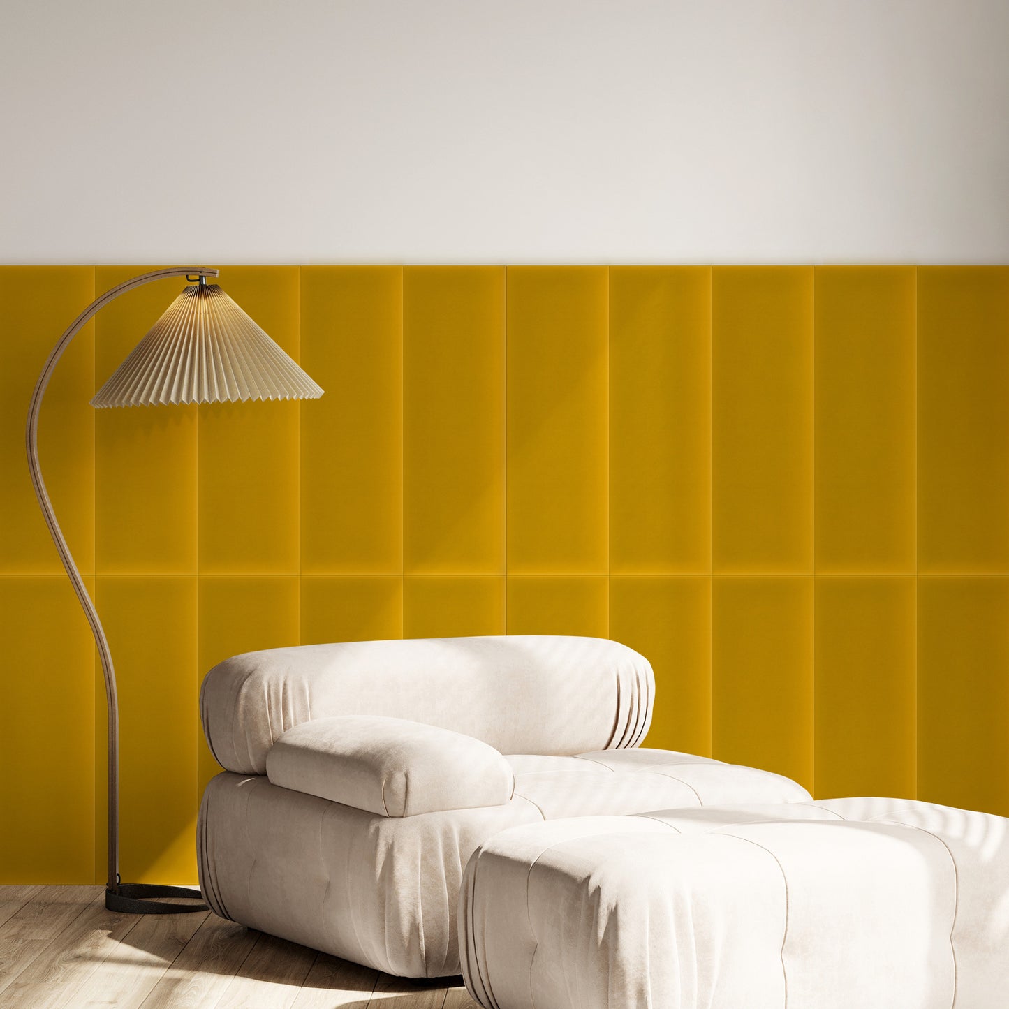Upholstered Panel Magic Velvet Yellow