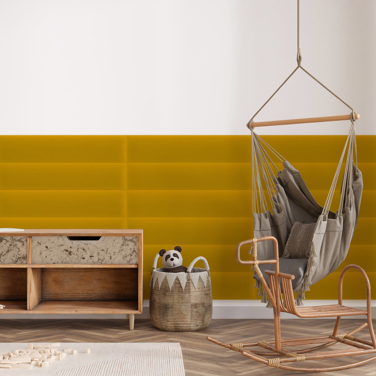 Upholstered Panel Magic Velvet Yellow
