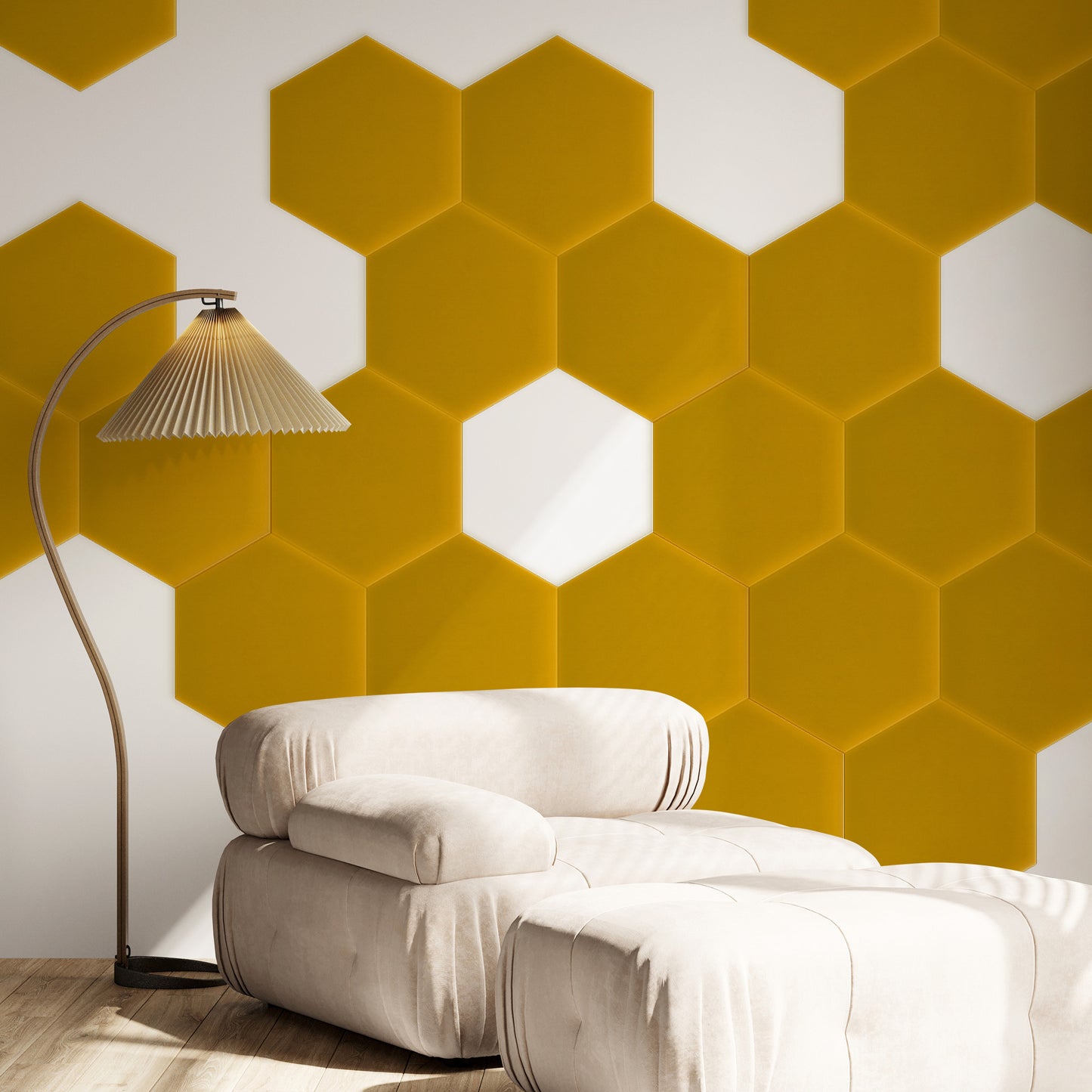 Upholstered Panel Magic Velvet Yellow