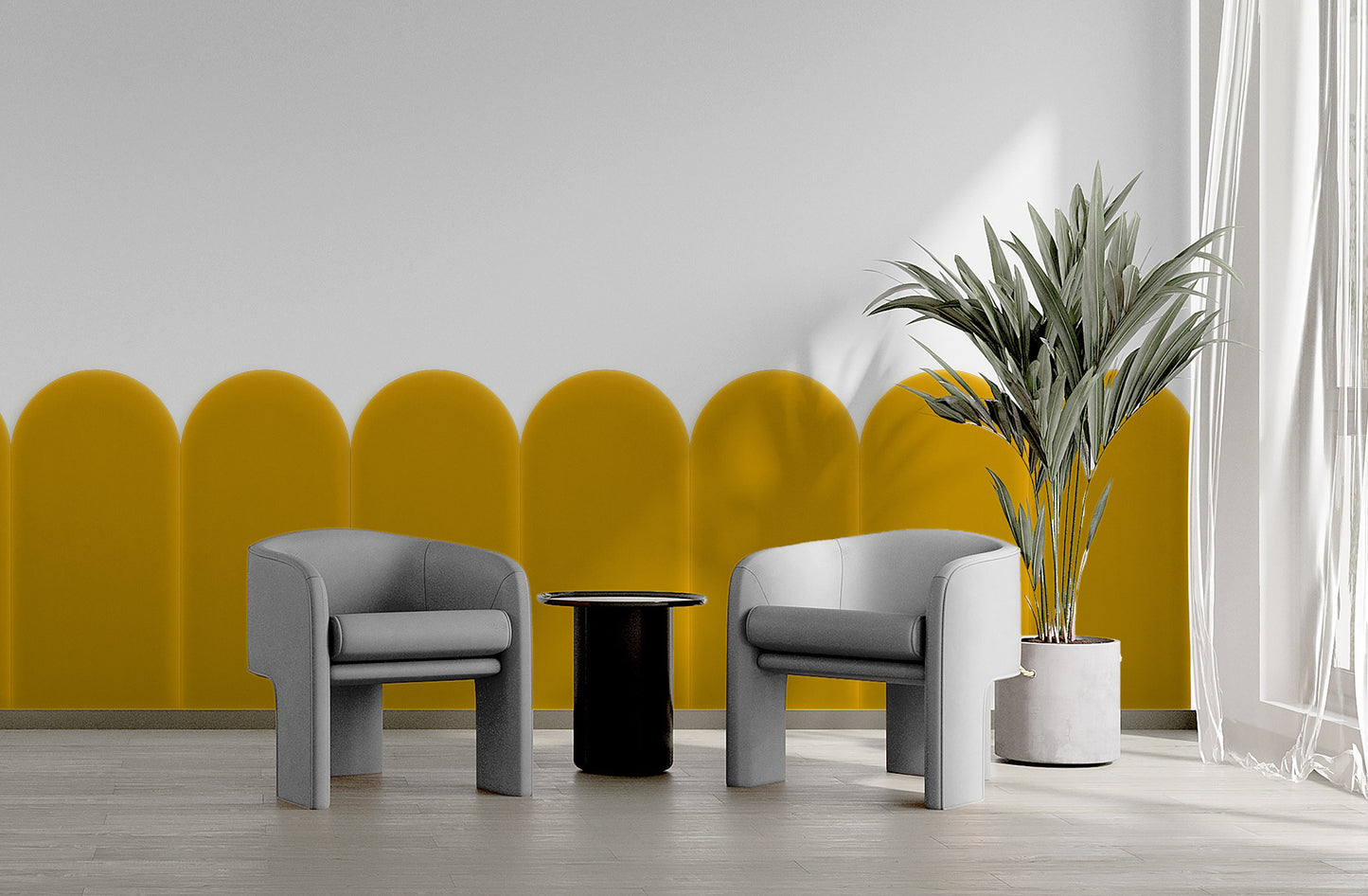 Upholstered Panel Magic Velvet Yellow 30cm